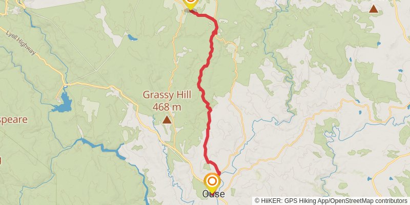 Tasmanian Trail stage 15 Map