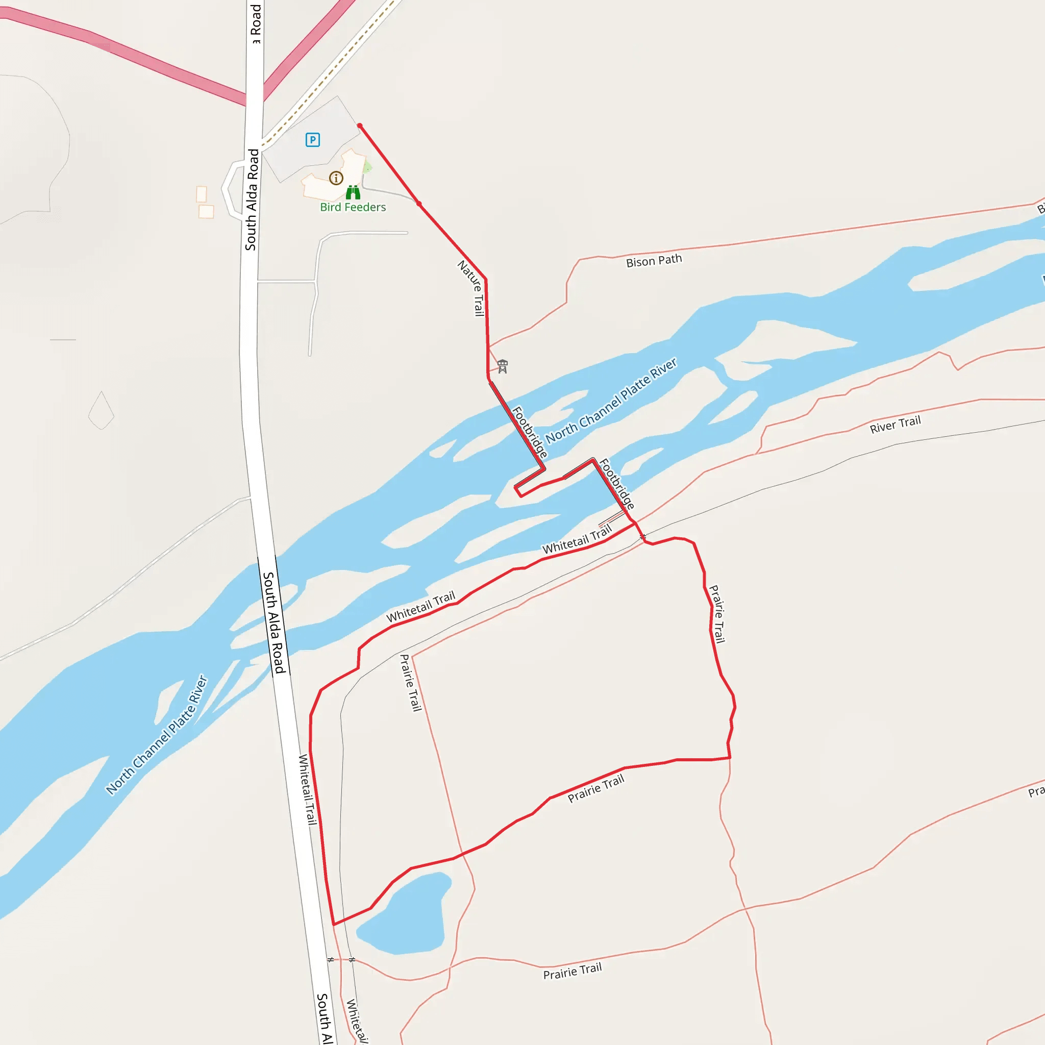 Prairie and Whitetail Loop via Nature Trail mobile static map