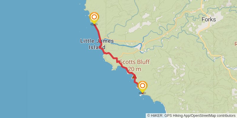 PNWT - The Pacific Coast Olympic Wilderness stage 3 Map
