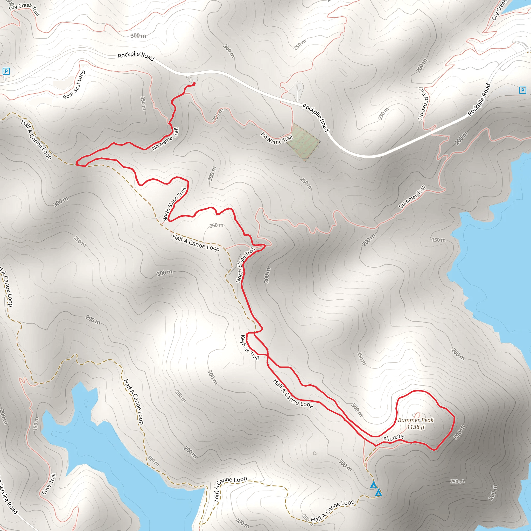 Bummer Peak Loop via No Name Trail mobile static map