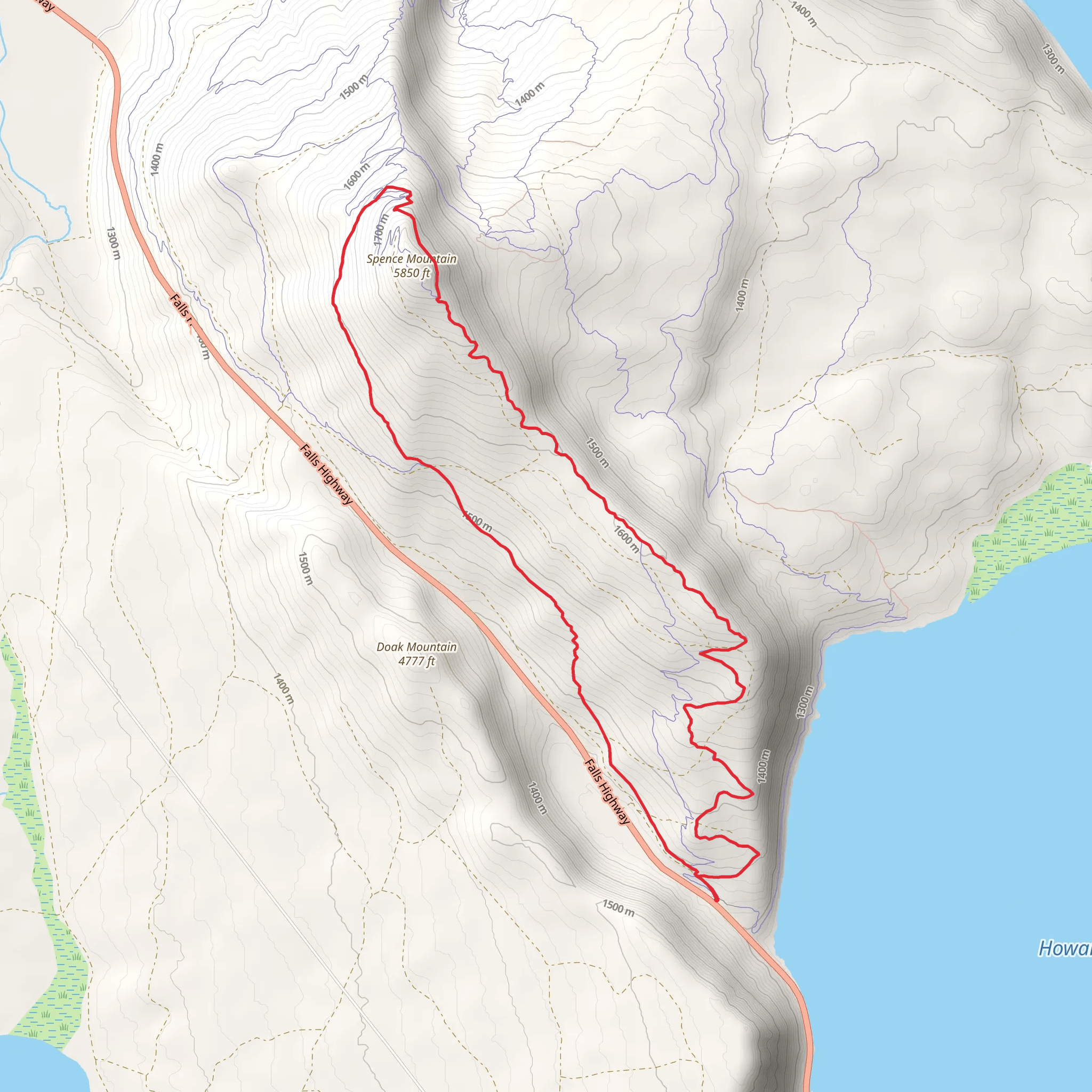 South Ridge and Lower Hooligan Loop mobile static map