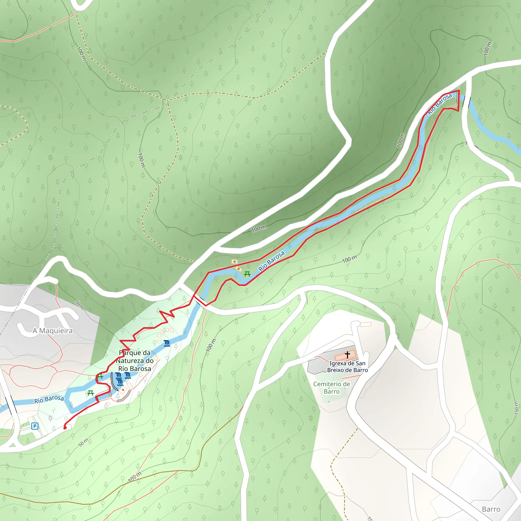 Sendeiro dos Muíños de Barosa PR G 105 mobile static map