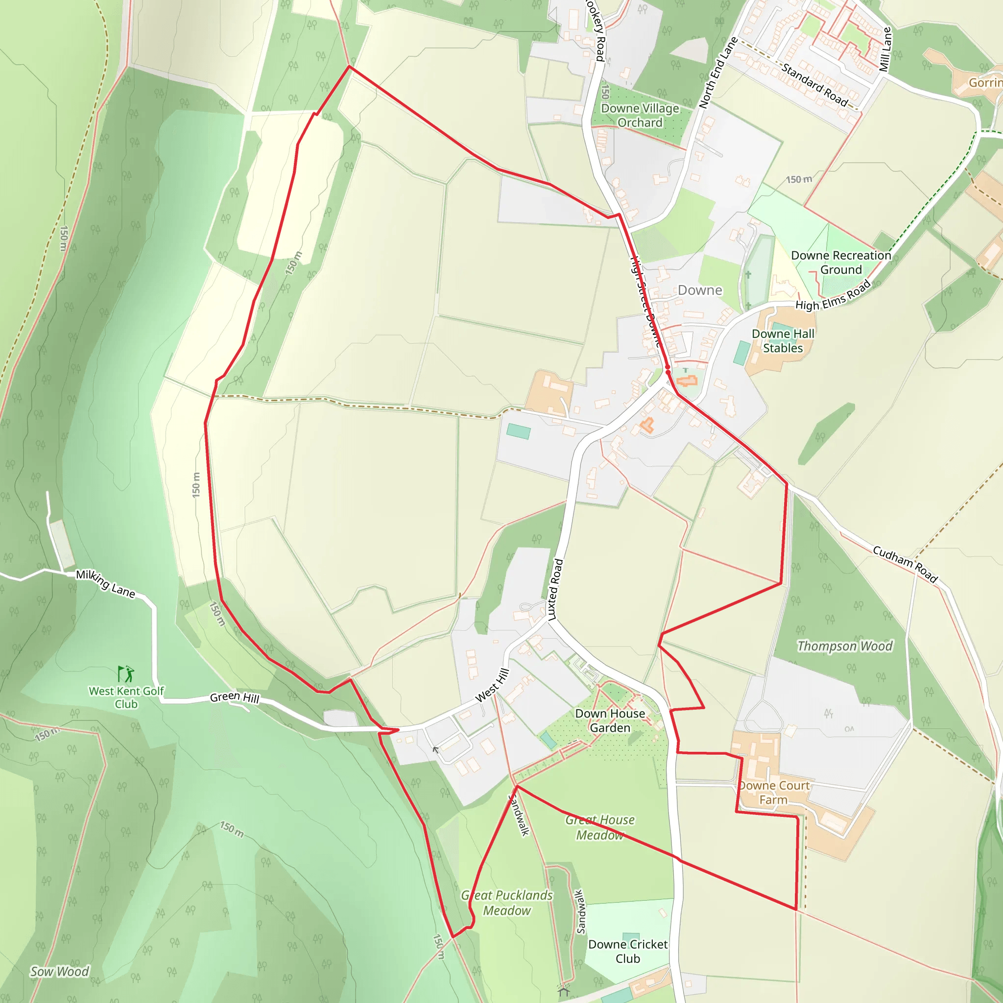 Green Hill and Downe Loop mobile static map