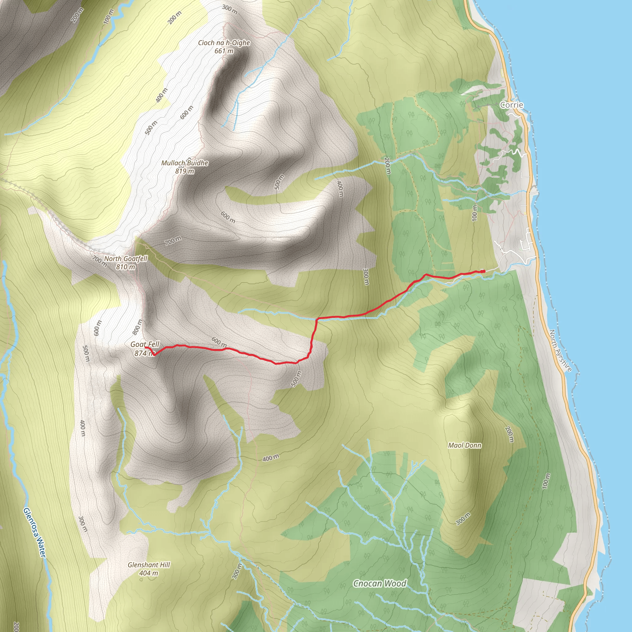 Goat Fell Summit mobile static map