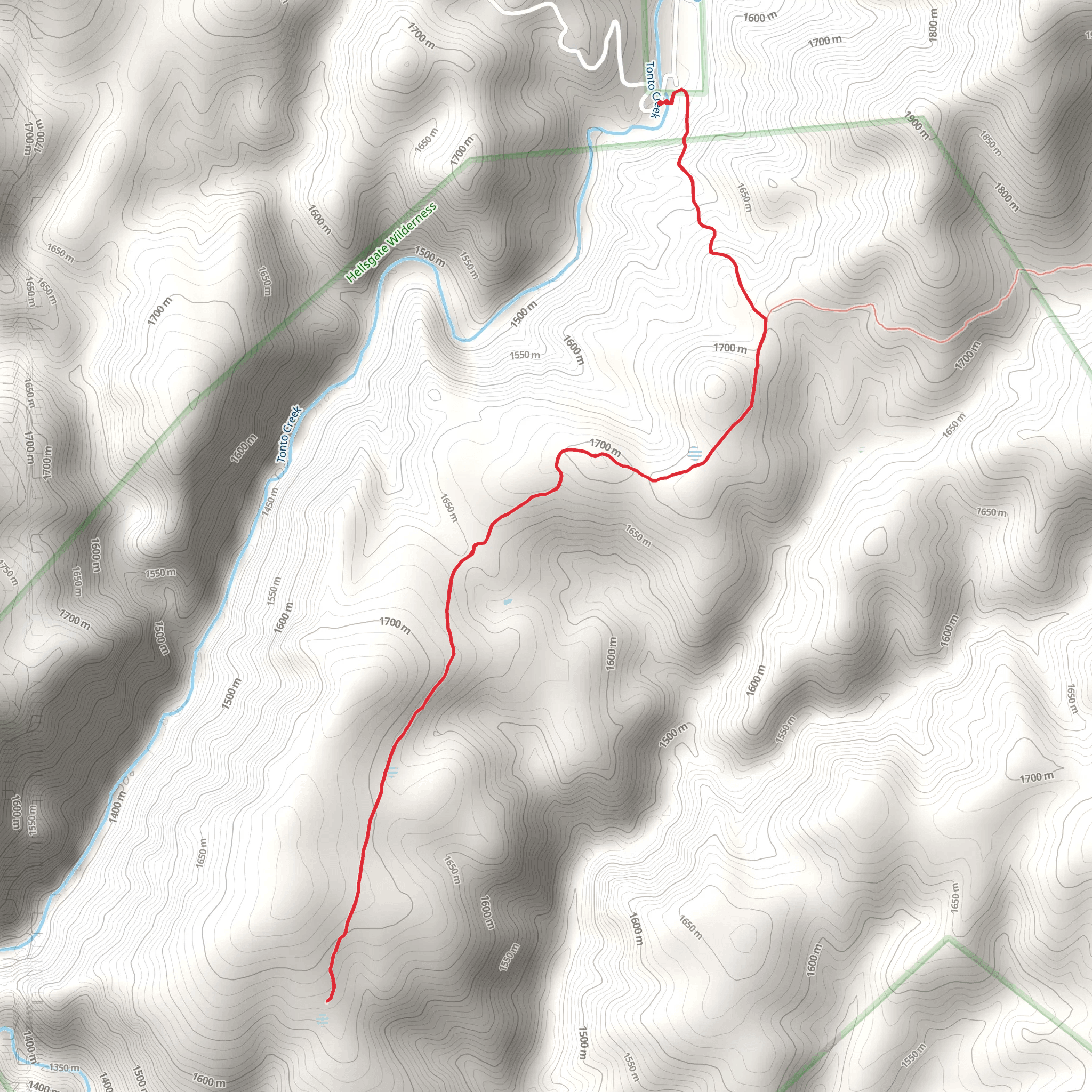 Mescal Ridge via Bear Flat Trail mobile static map
