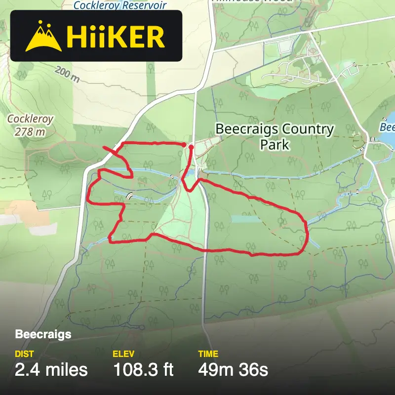 A map preview of the recording Beecraigs .