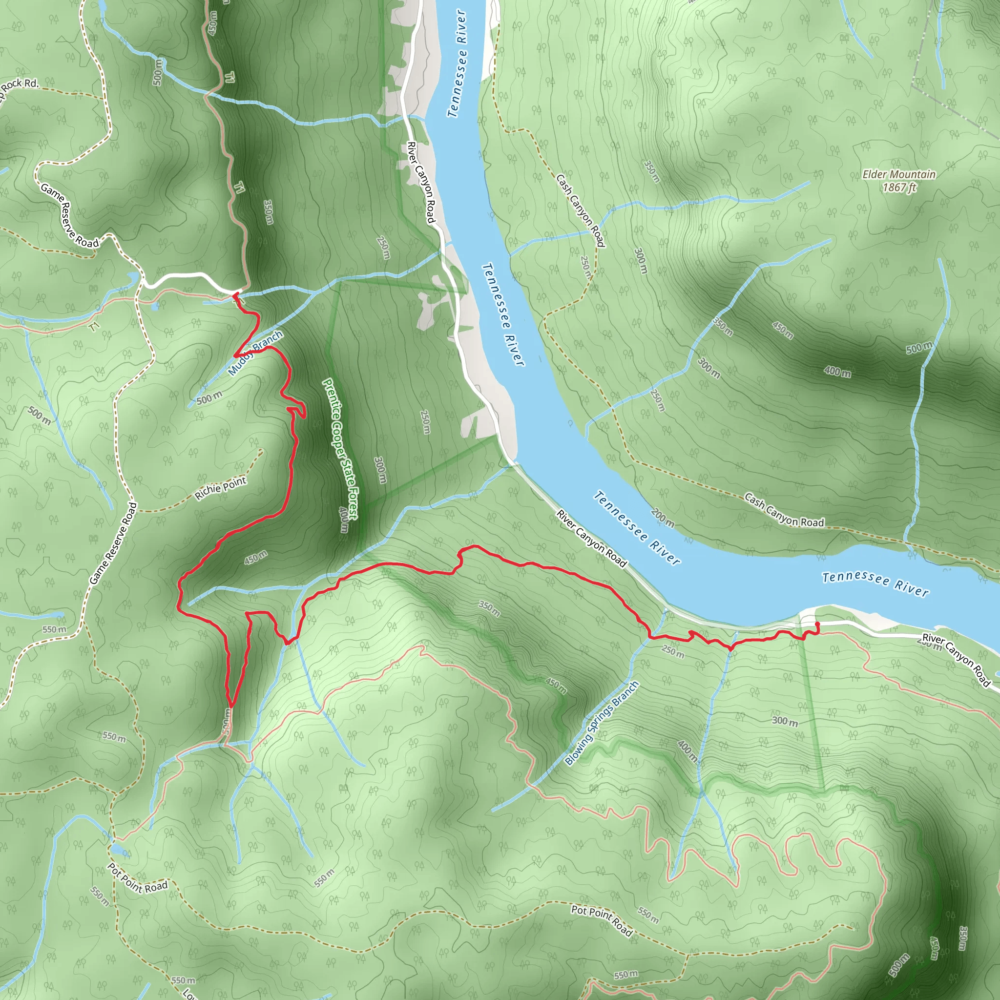Pot Point Trail mobile static map