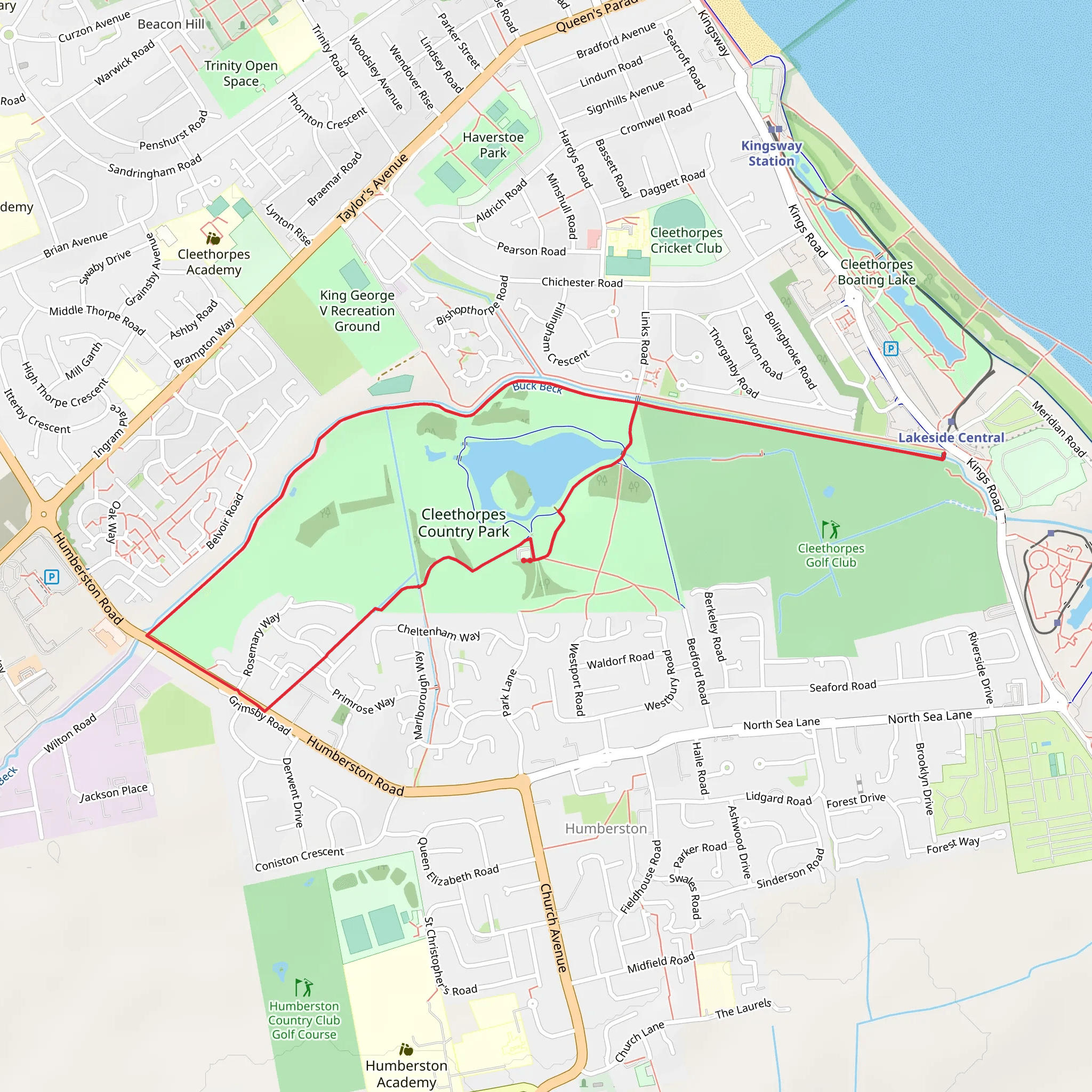 Cleethorpes Country Park via Martin Wragg Way mobile static map