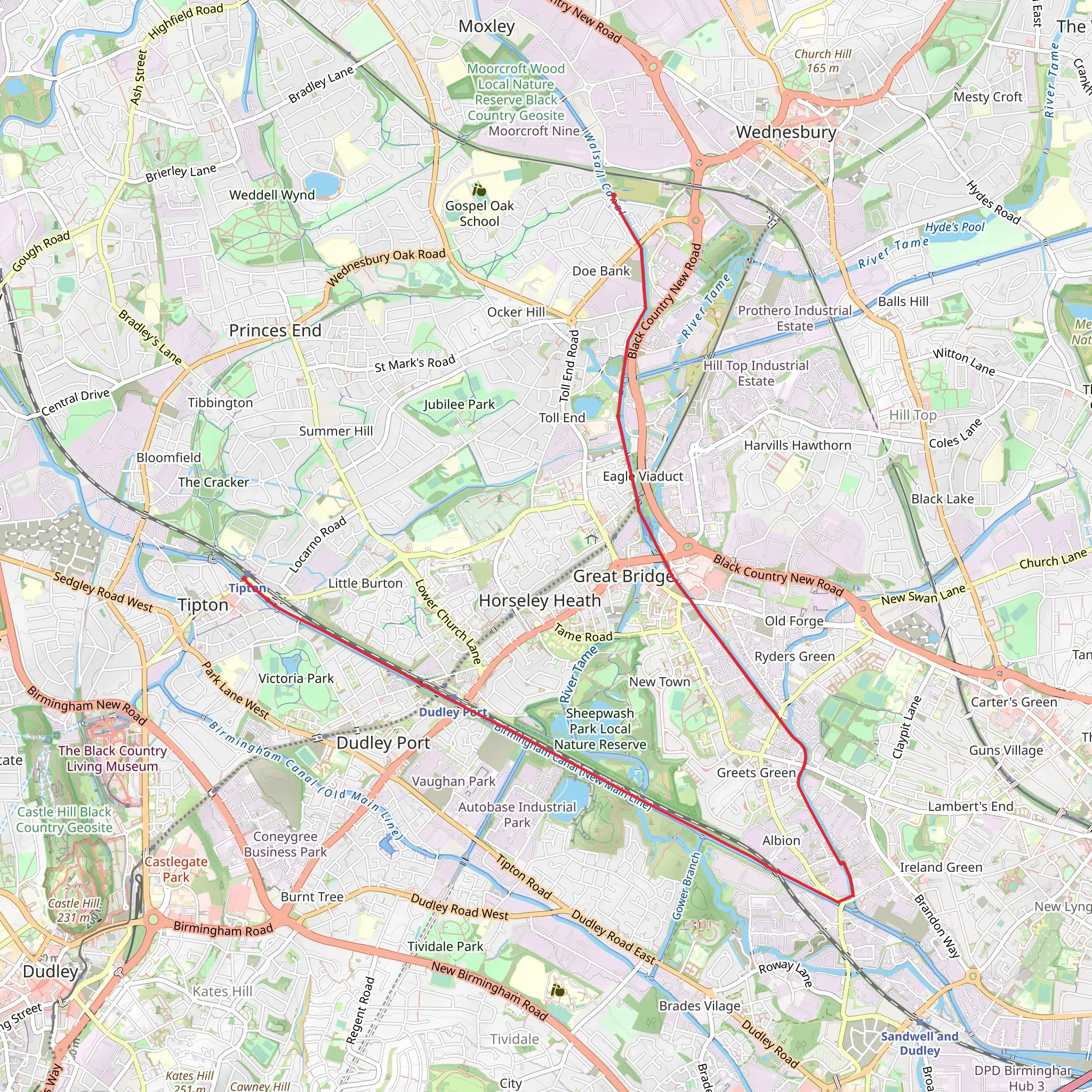 Birmingham Canal mobile static map