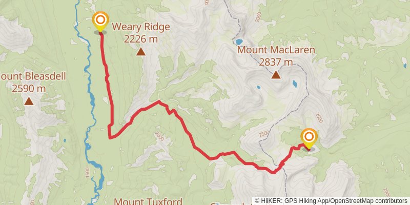 Great Divide Trail stage 19 Map