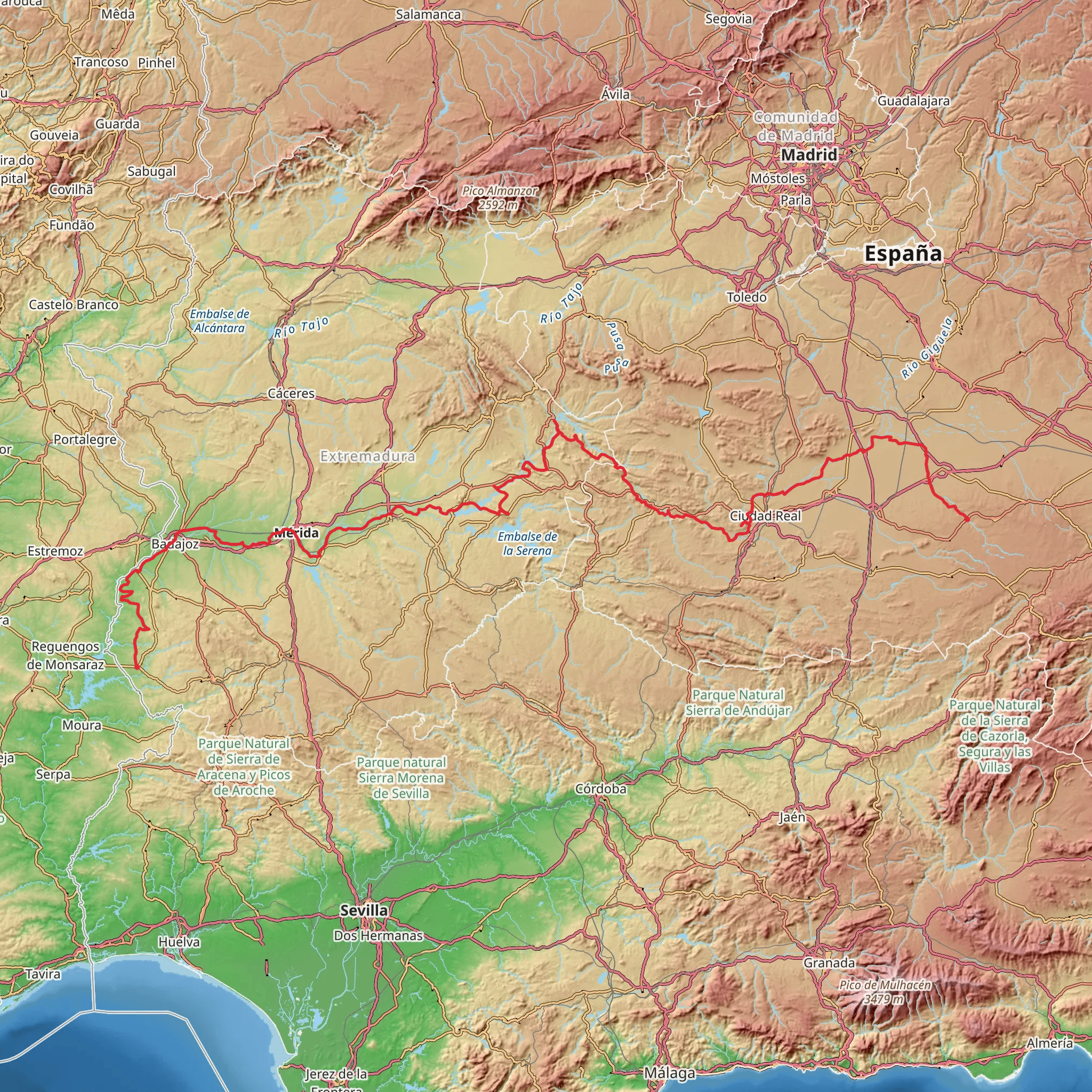 GR 114 Castilla-La Mancha - Sendero del Guadiana mobile static map
