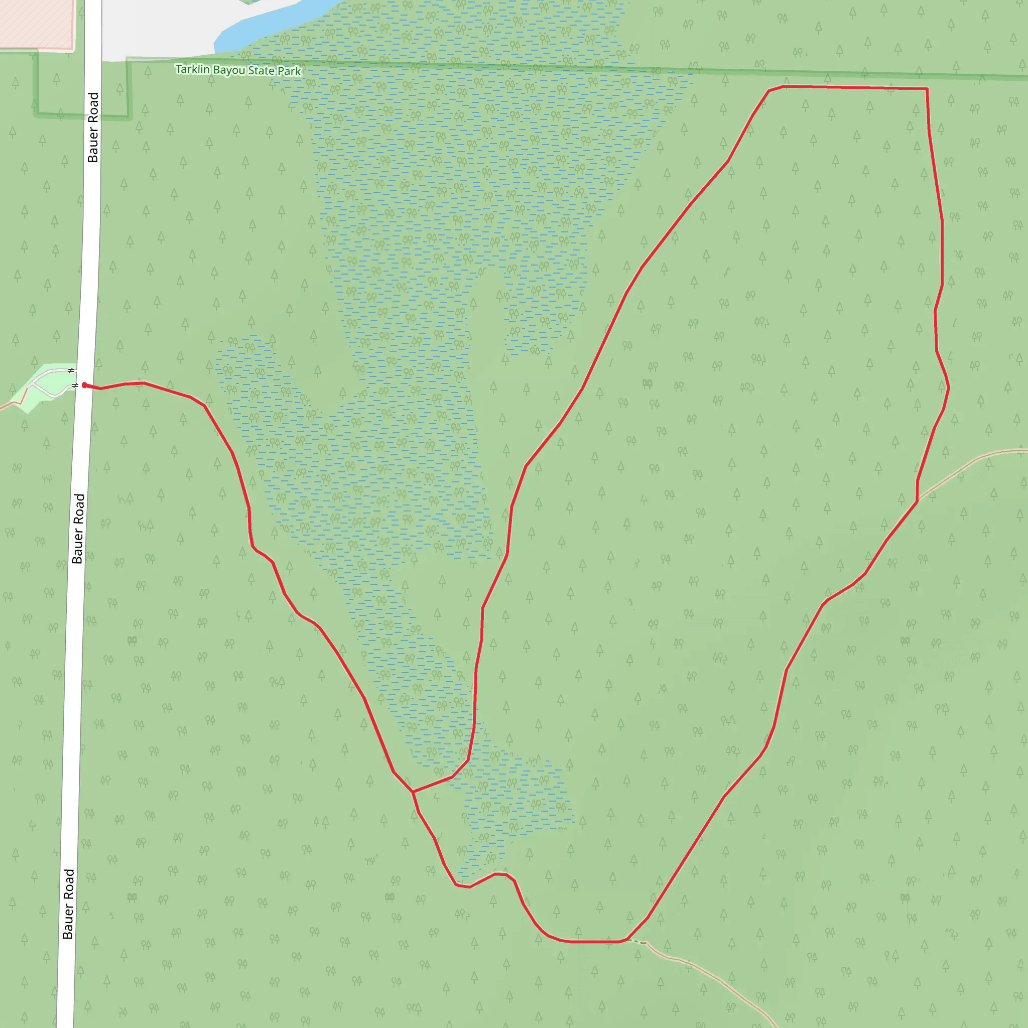Tarklin Bayou Preserve State Park Loop Trail mobile static map
