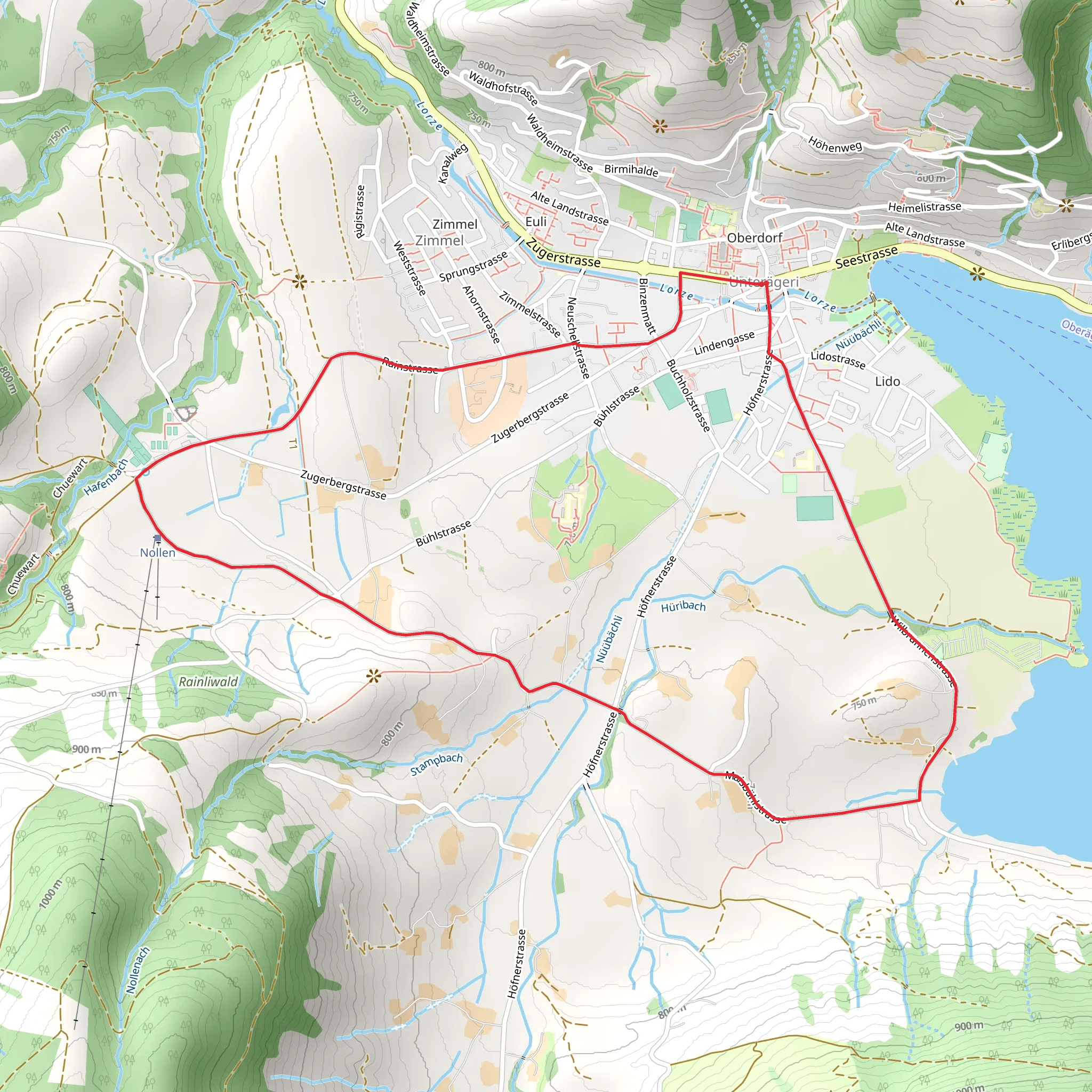 Unterägeri-Weg mobile static map