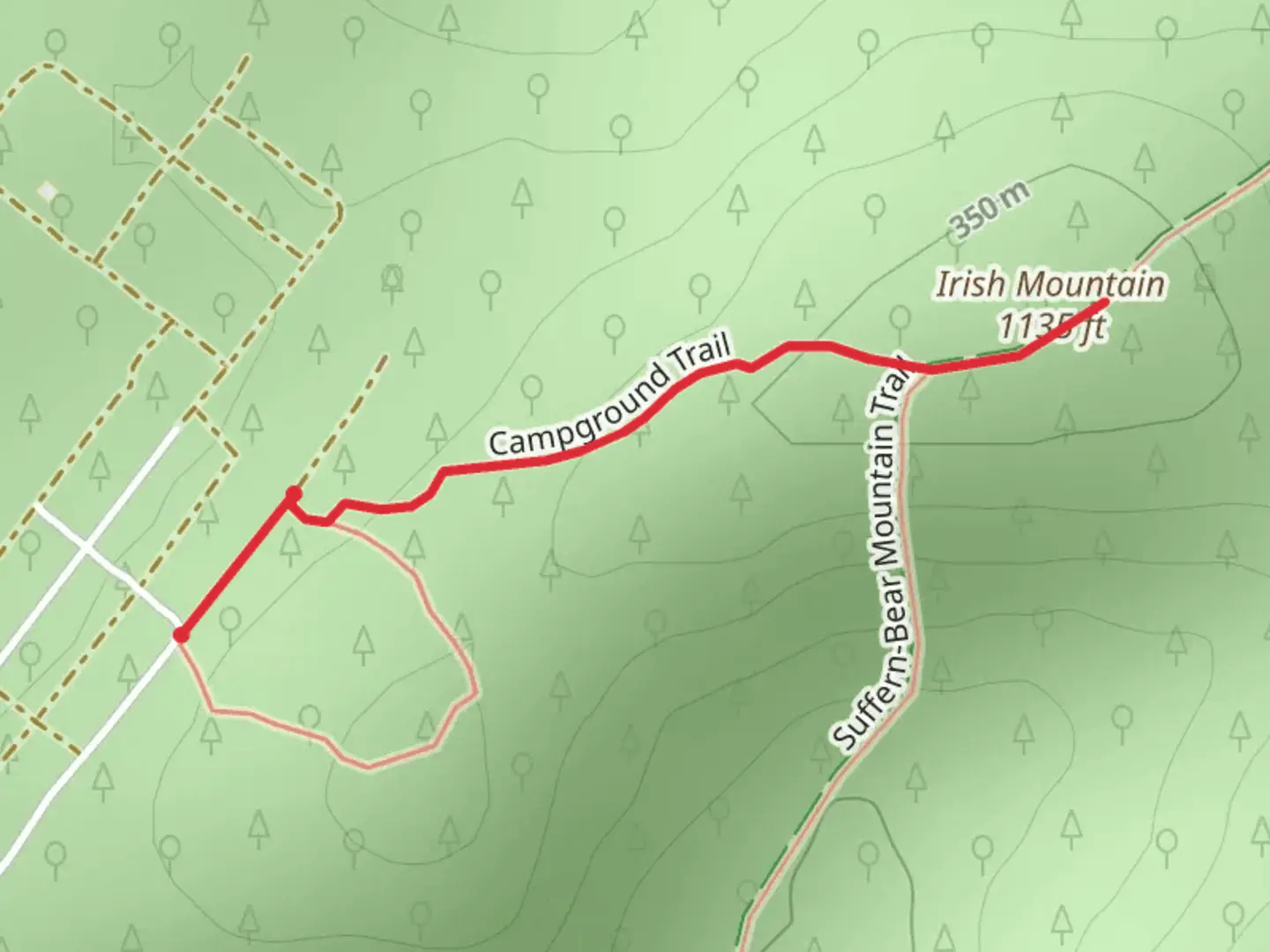 An image depicting the trail Irish Mountain Trail and its surrounding area.