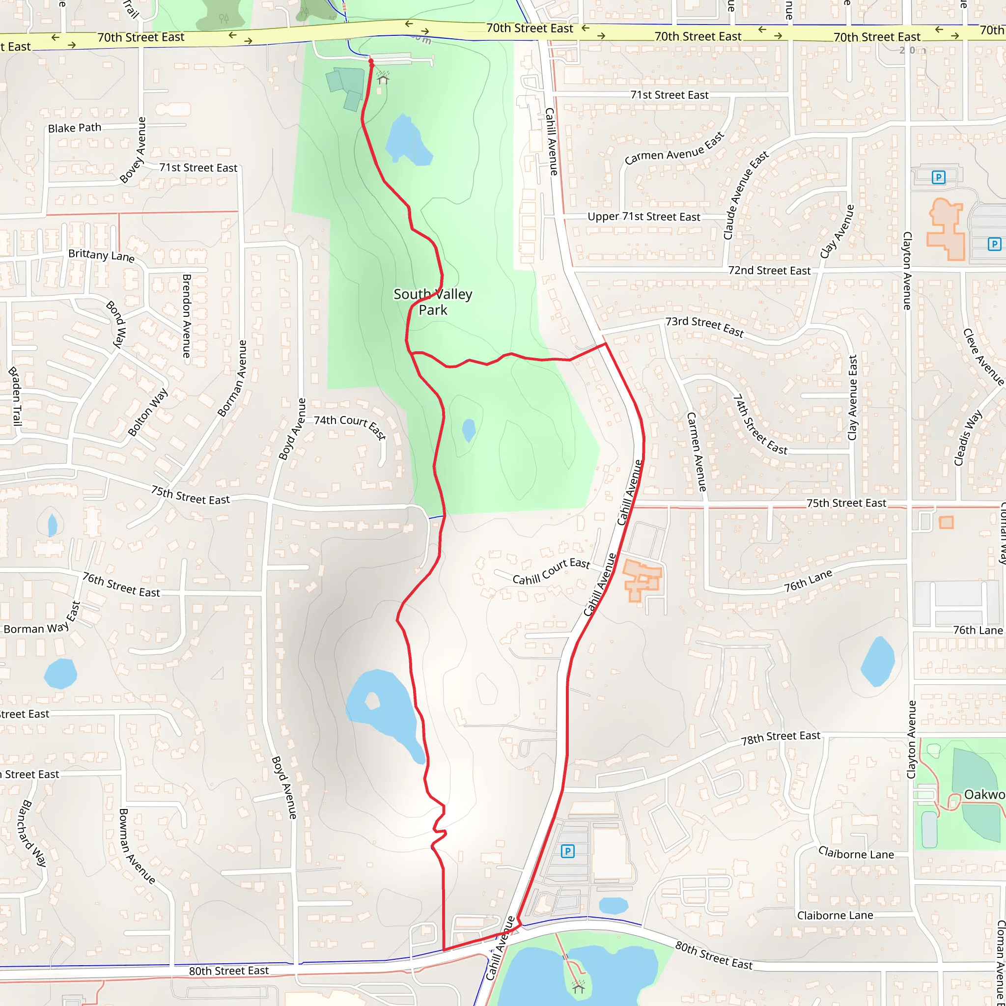 South Valley Park Loop mobile static map