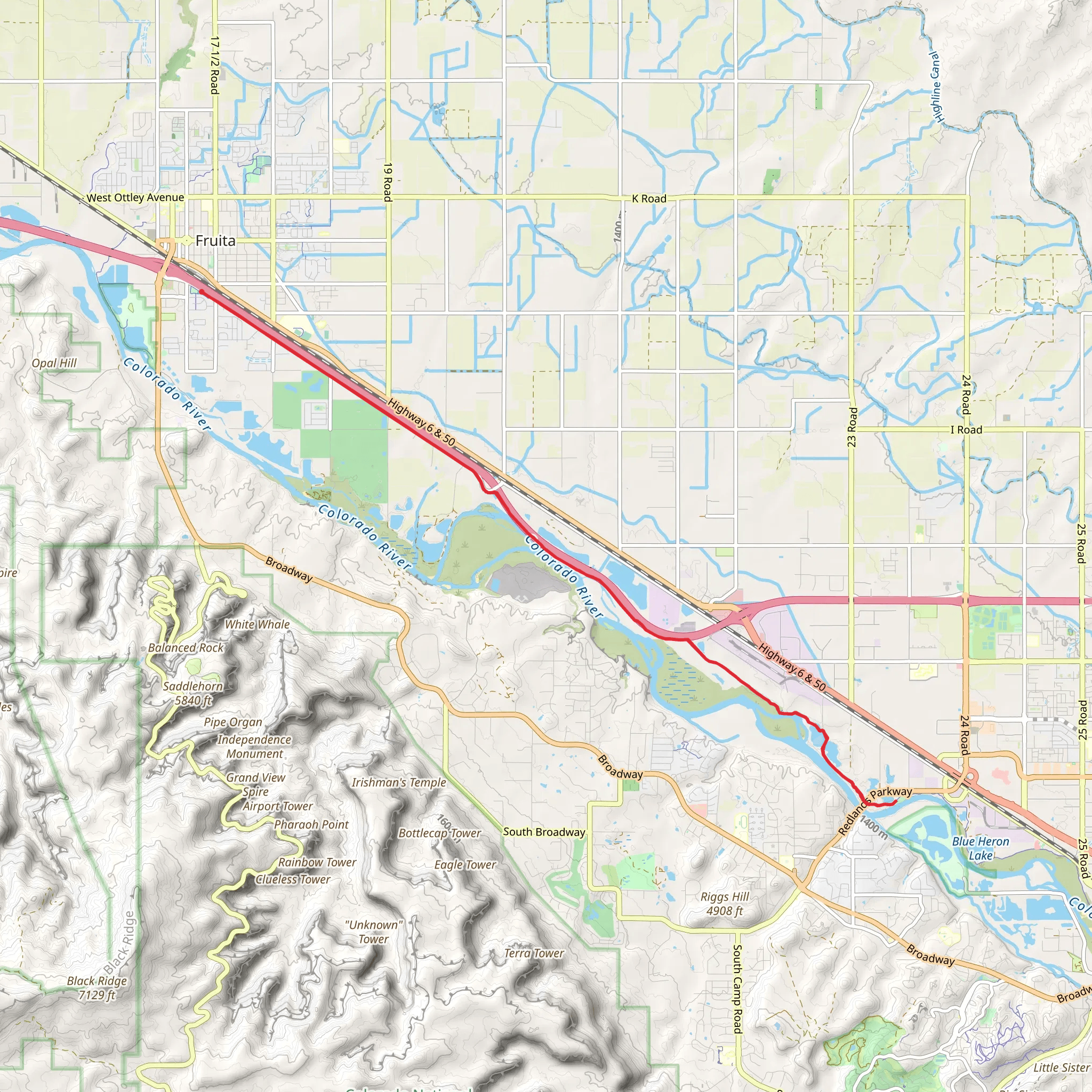 River Front Trail - Monument View Section mobile static map