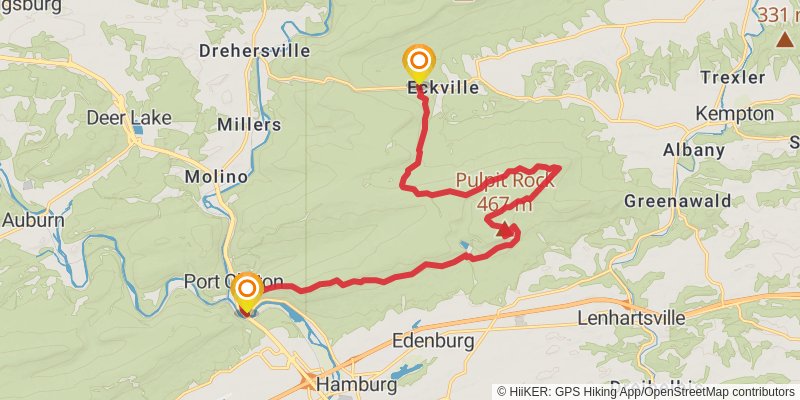 Appalachian Trail Section Hike - East Stroudsburg to Port Clinton stage 6 Map