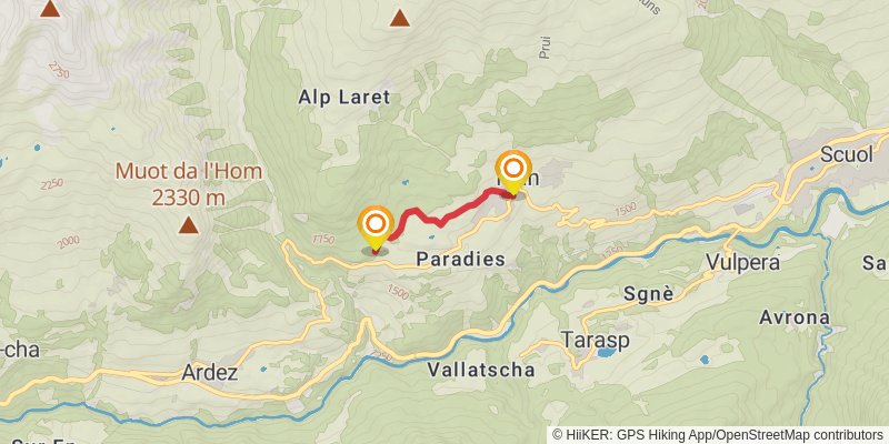 Camino Müstair-Geneva via Martigny alt 2 Map