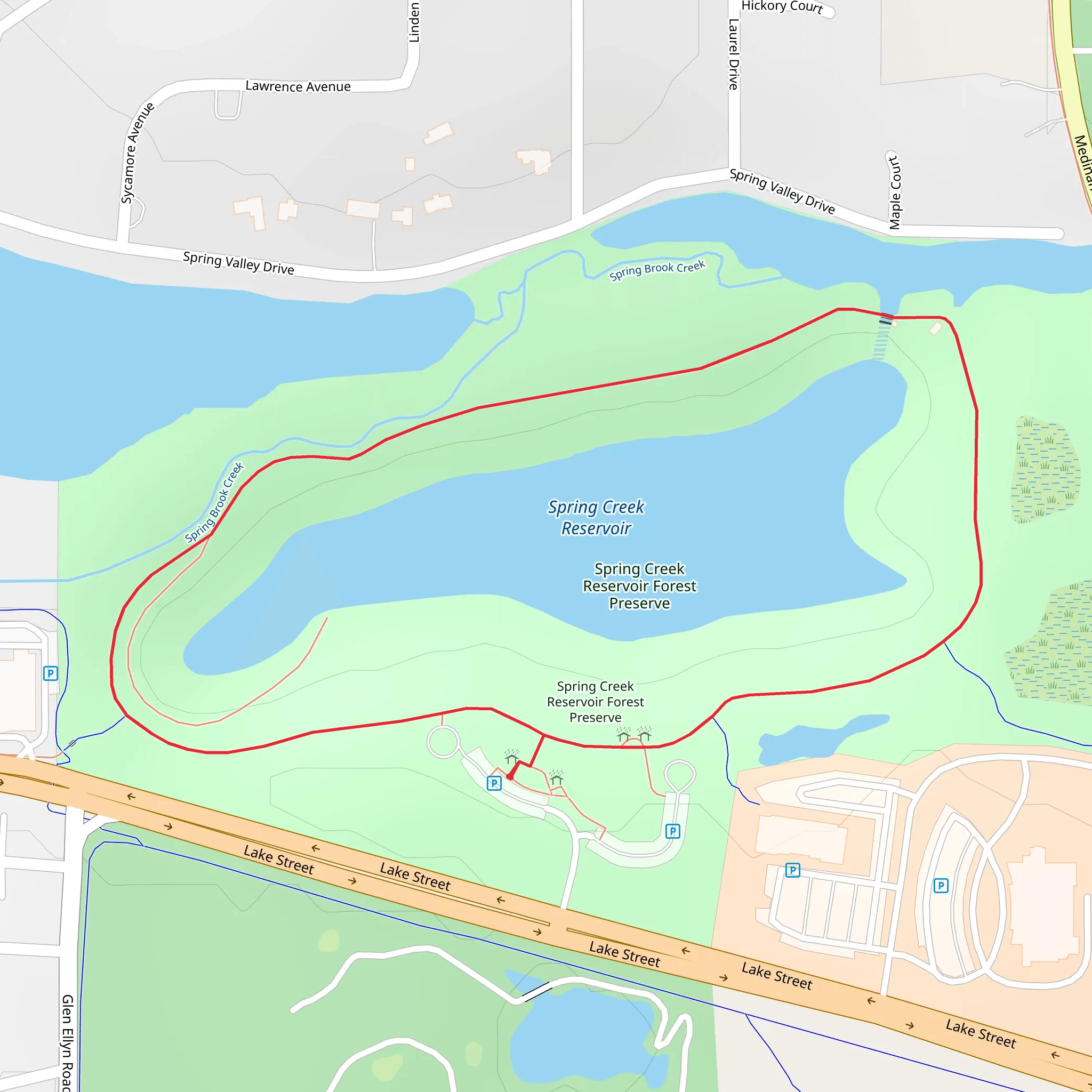 Spring Creek Reservoir Loop mobile static map