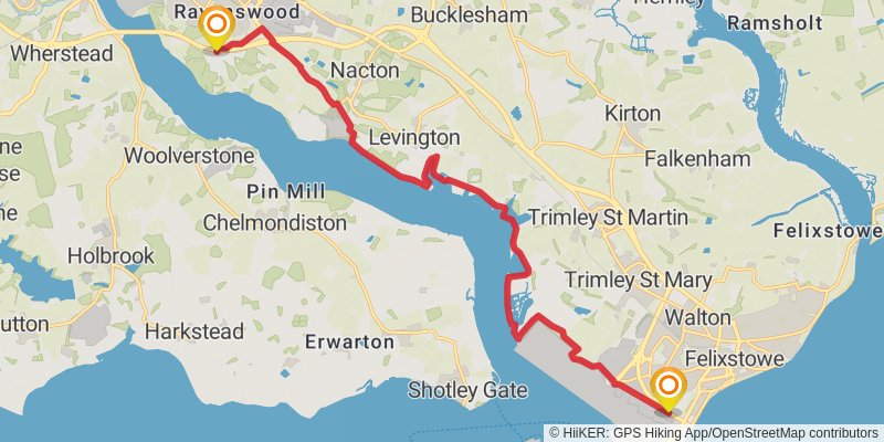 Suffolk Coast Walk stage 9 Map