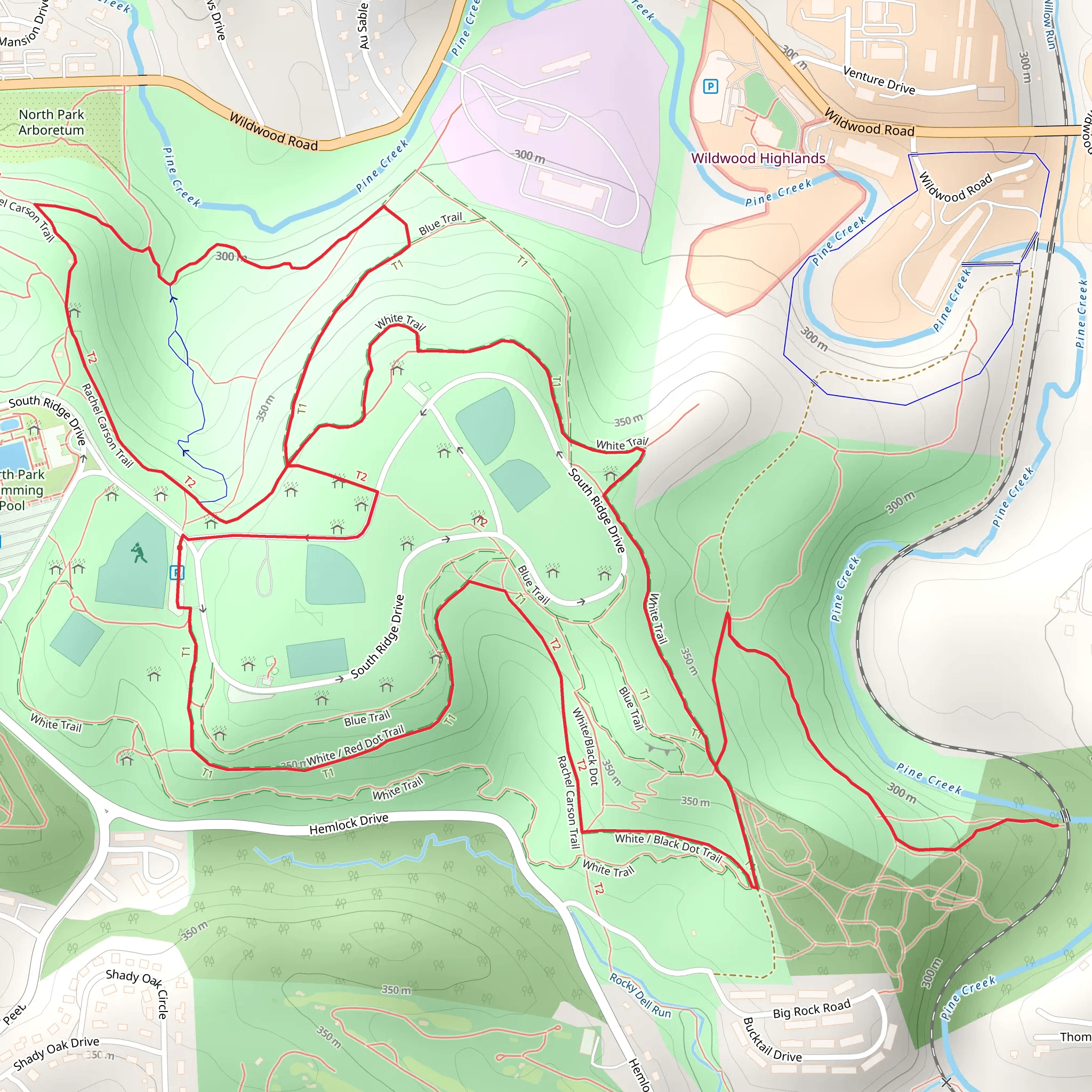 Wood Field and Donara Field Loop via Rachel Carson Trail mobile static map