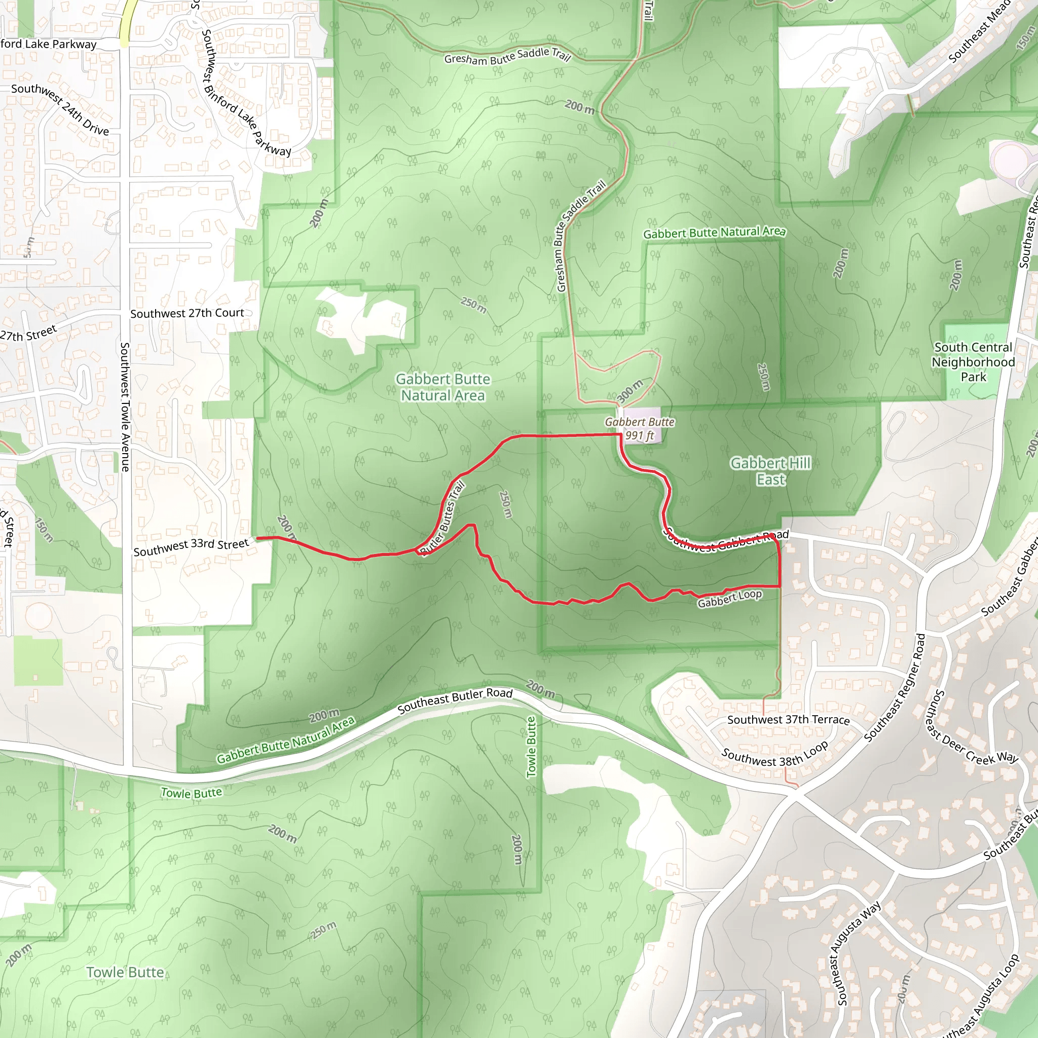 Gabbert Butte and Butler Buttes Loop Trail mobile static map