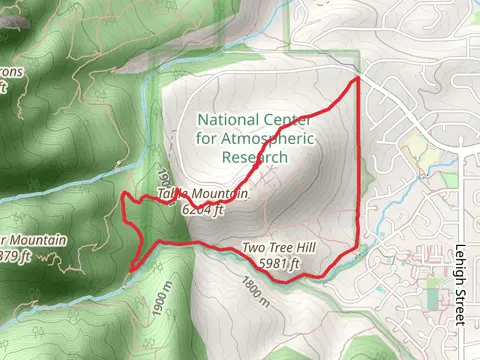 Table Mountain via Mesa Trail and Bear Canyon - NCAR Trail