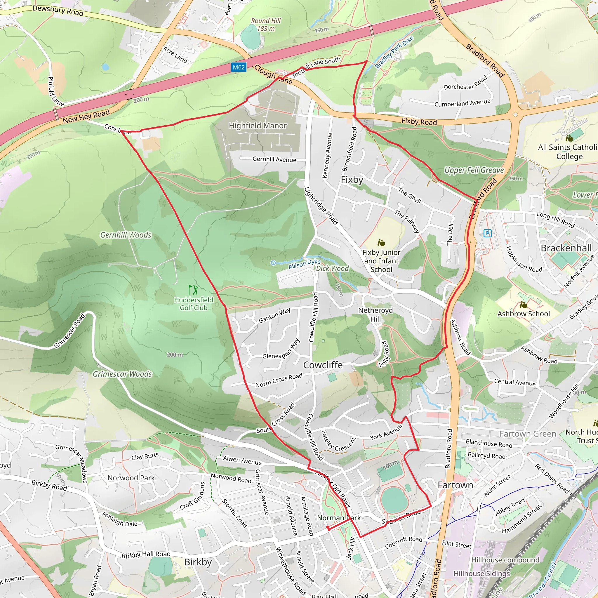 Huddersfield Loop mobile static map