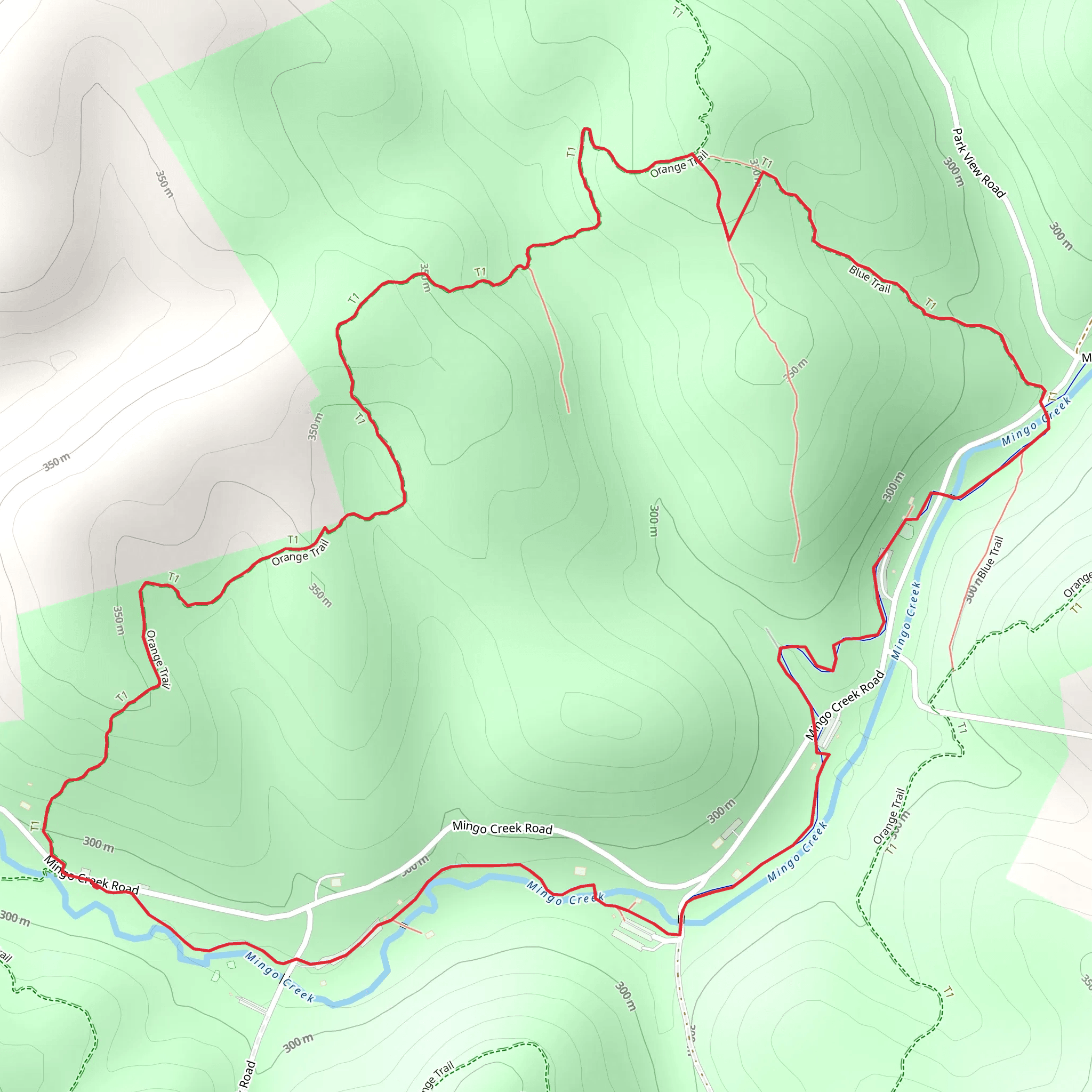 Orange and Blue Trail Loop from Kammerer mobile static map