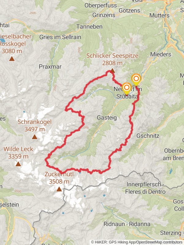 Stubai High Trail mobile static map