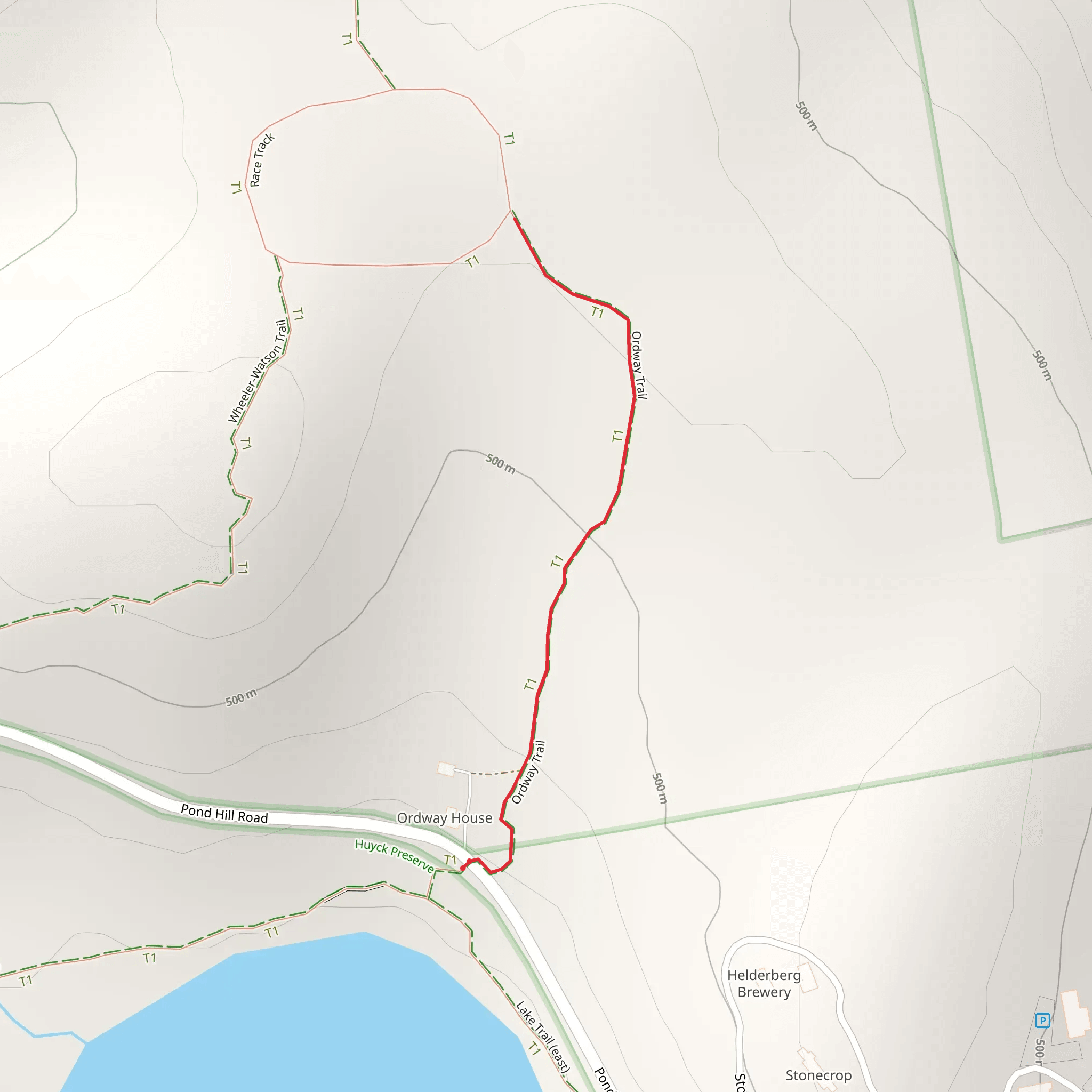 Myosotis Dam to Ordway Trail mobile static map