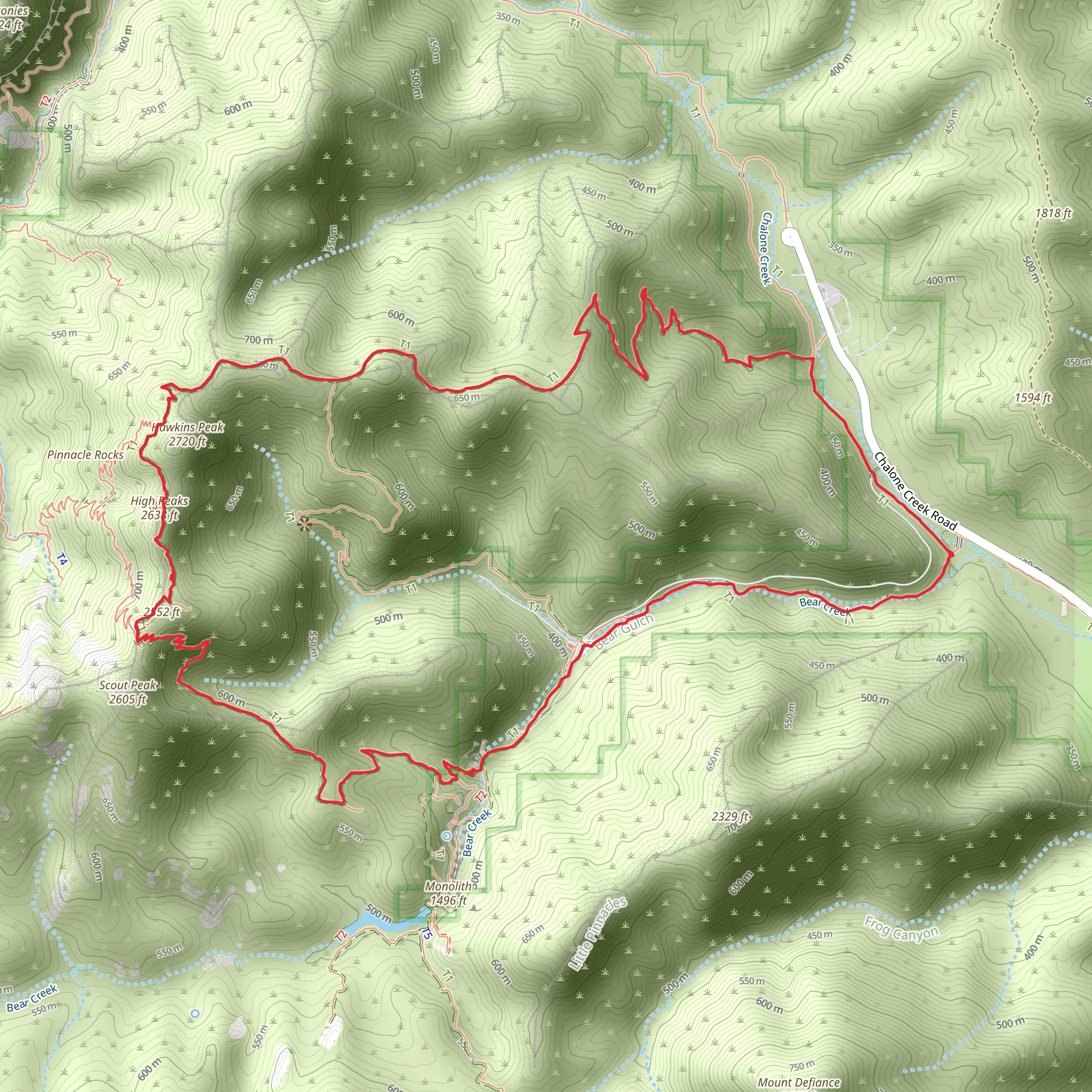 High Peaks Loop mobile static map