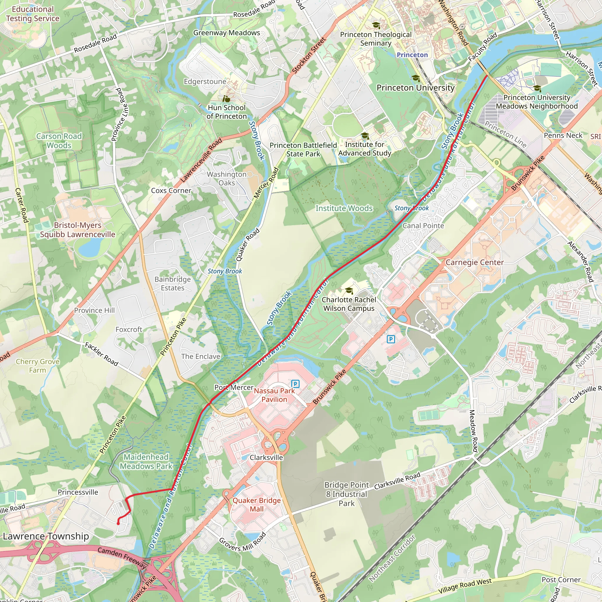 Delaware and Raritan Canal Towpath - Princessville mobile static map