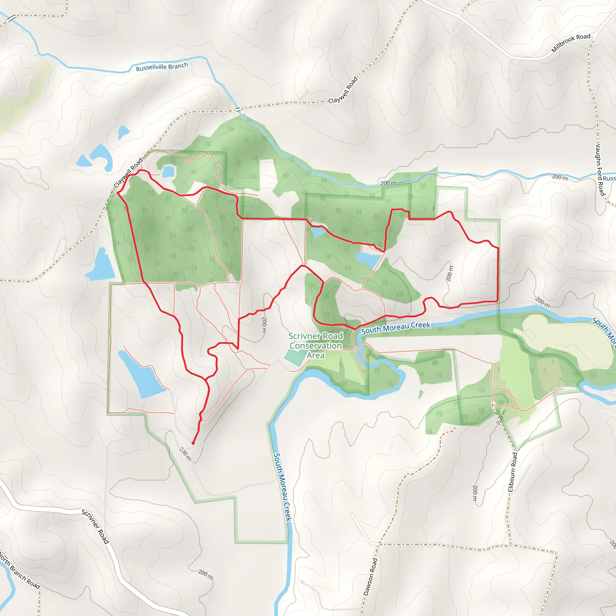 Loop Beside South Moreau Creek mobile static map