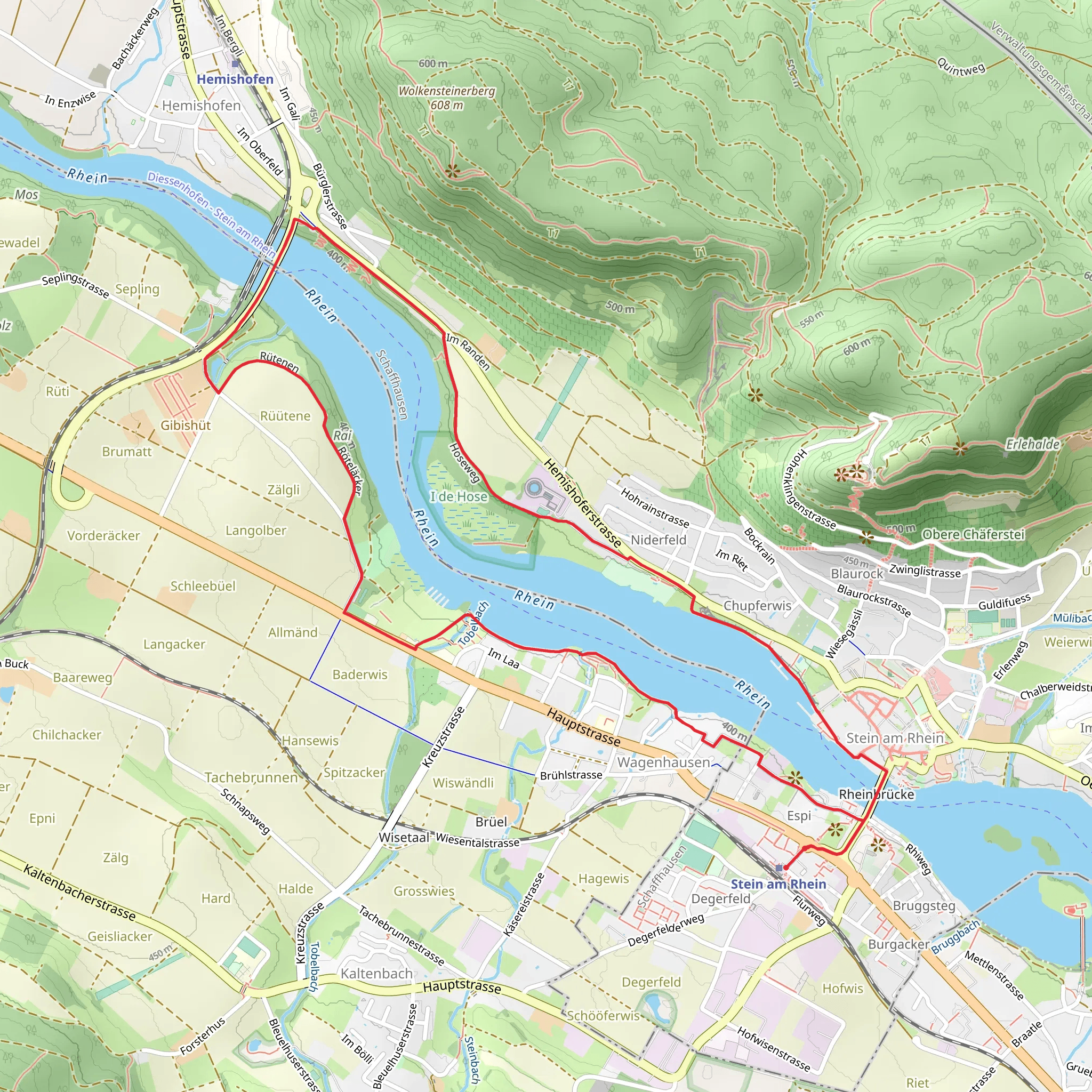 Stein am Rhein Loop Trail mobile static map
