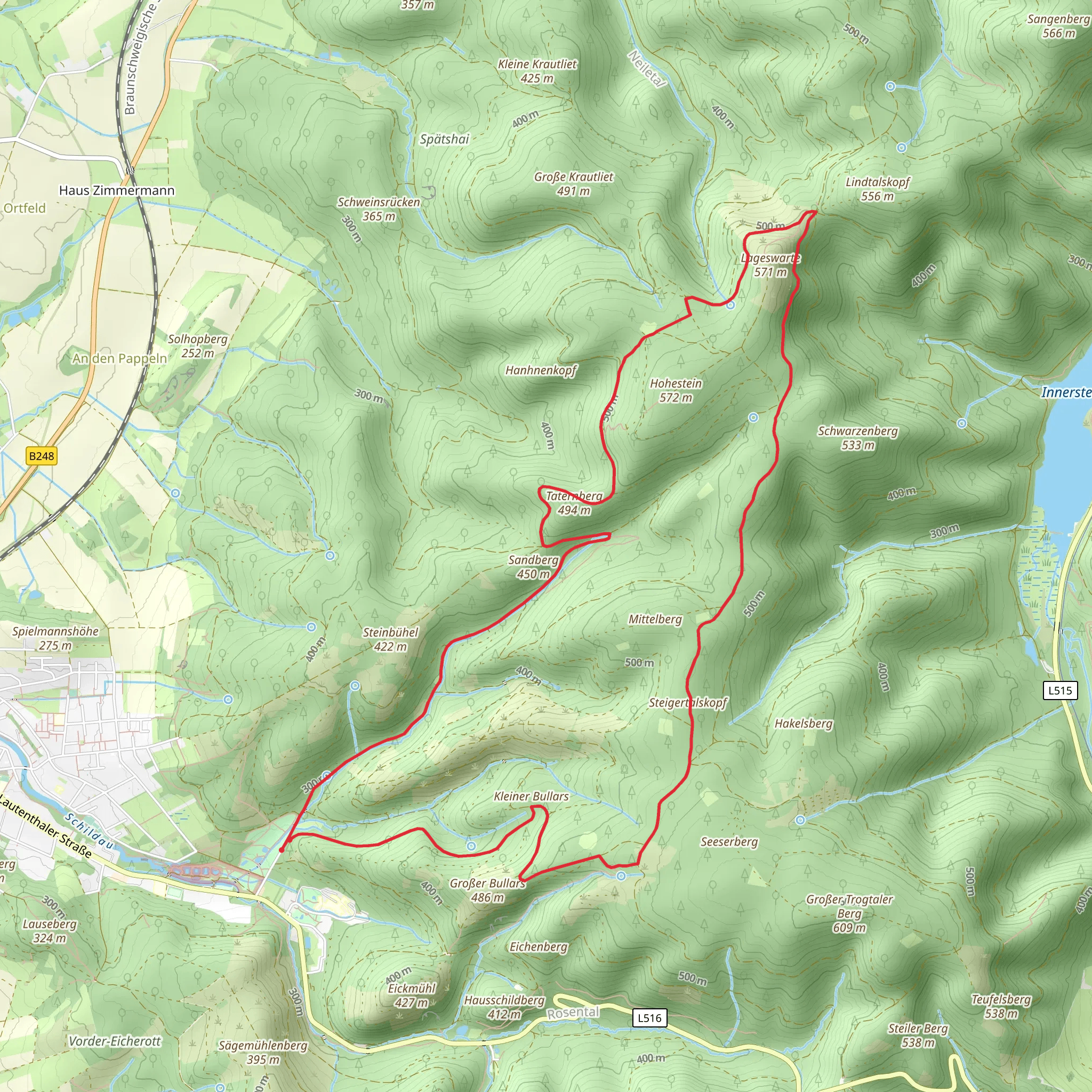 Taternberg, Lageswarte and Schnapstal Loop mobile static map