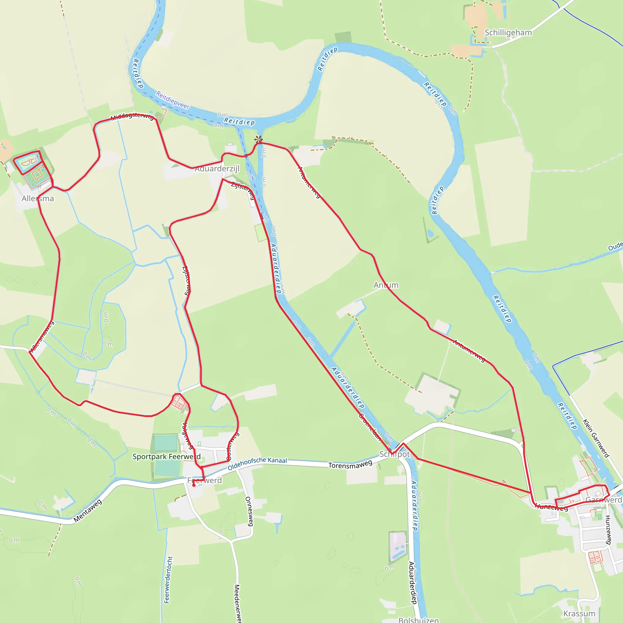 Wandeling groninger borgenpad Allersmaborg mobile static map