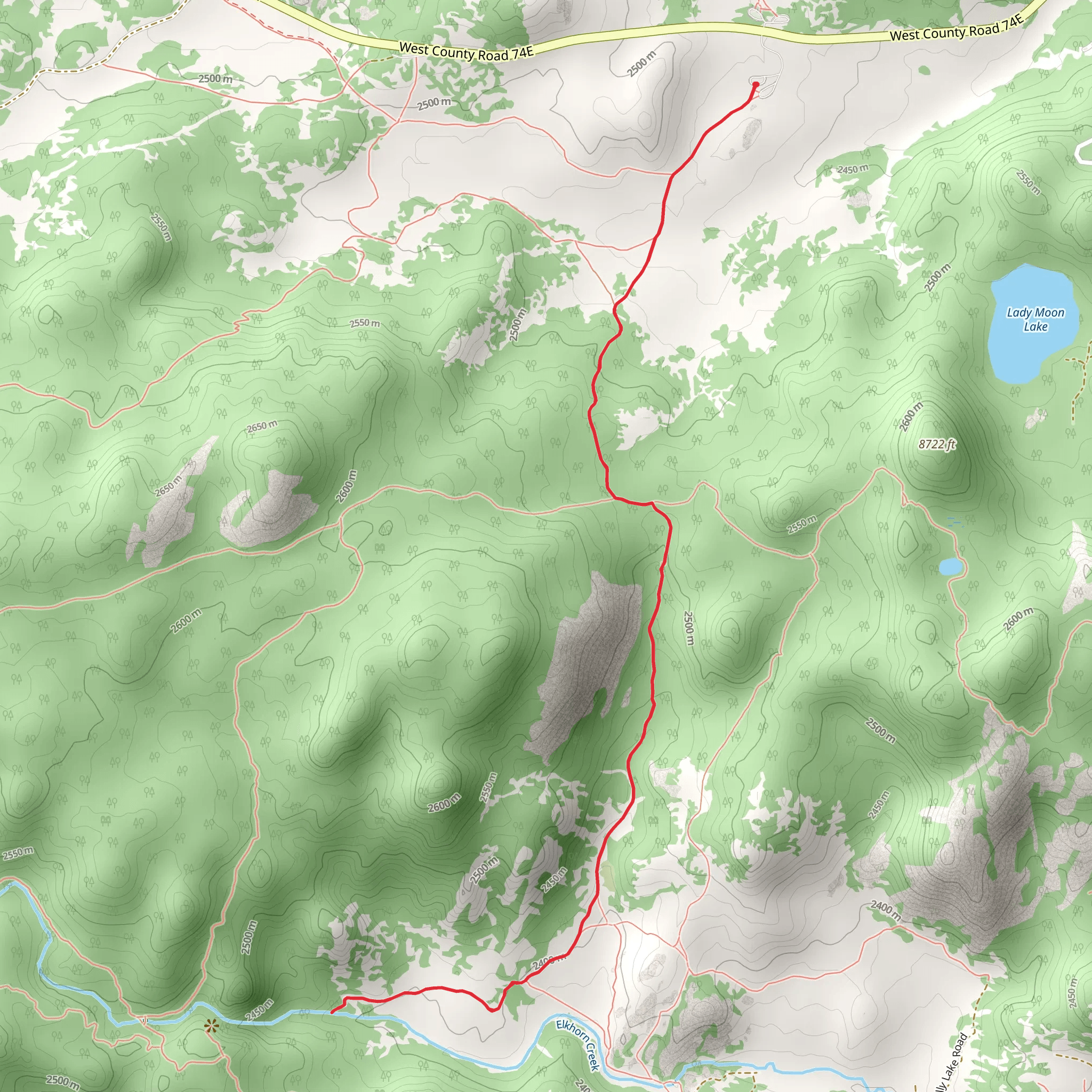Disappointment Falls and Lady Moon Trail mobile static map