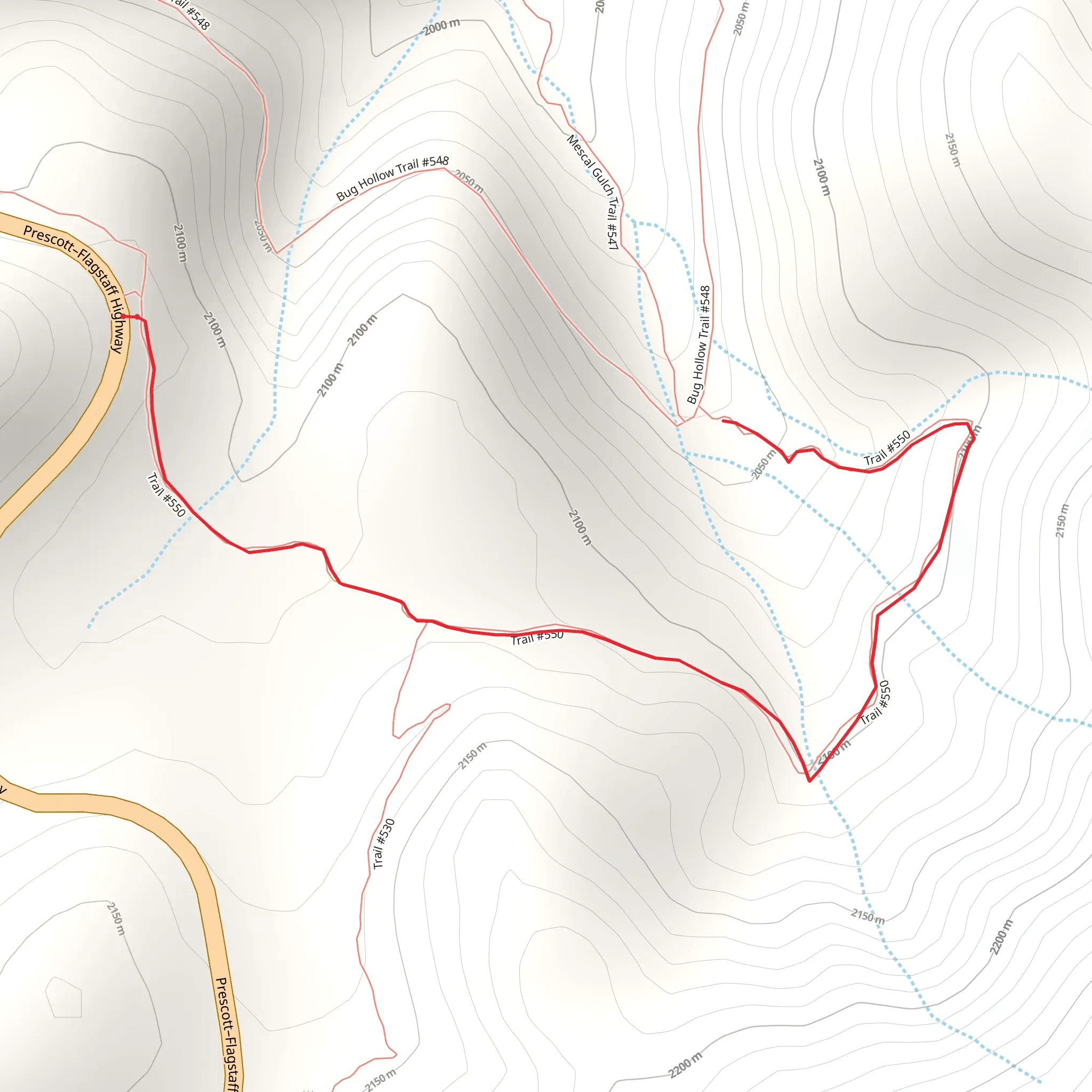 Upper Mescal Trail mobile static map