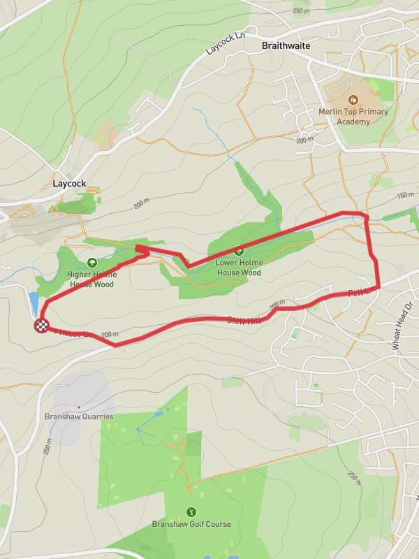 Lower Holme House Wood Loop mobile static map