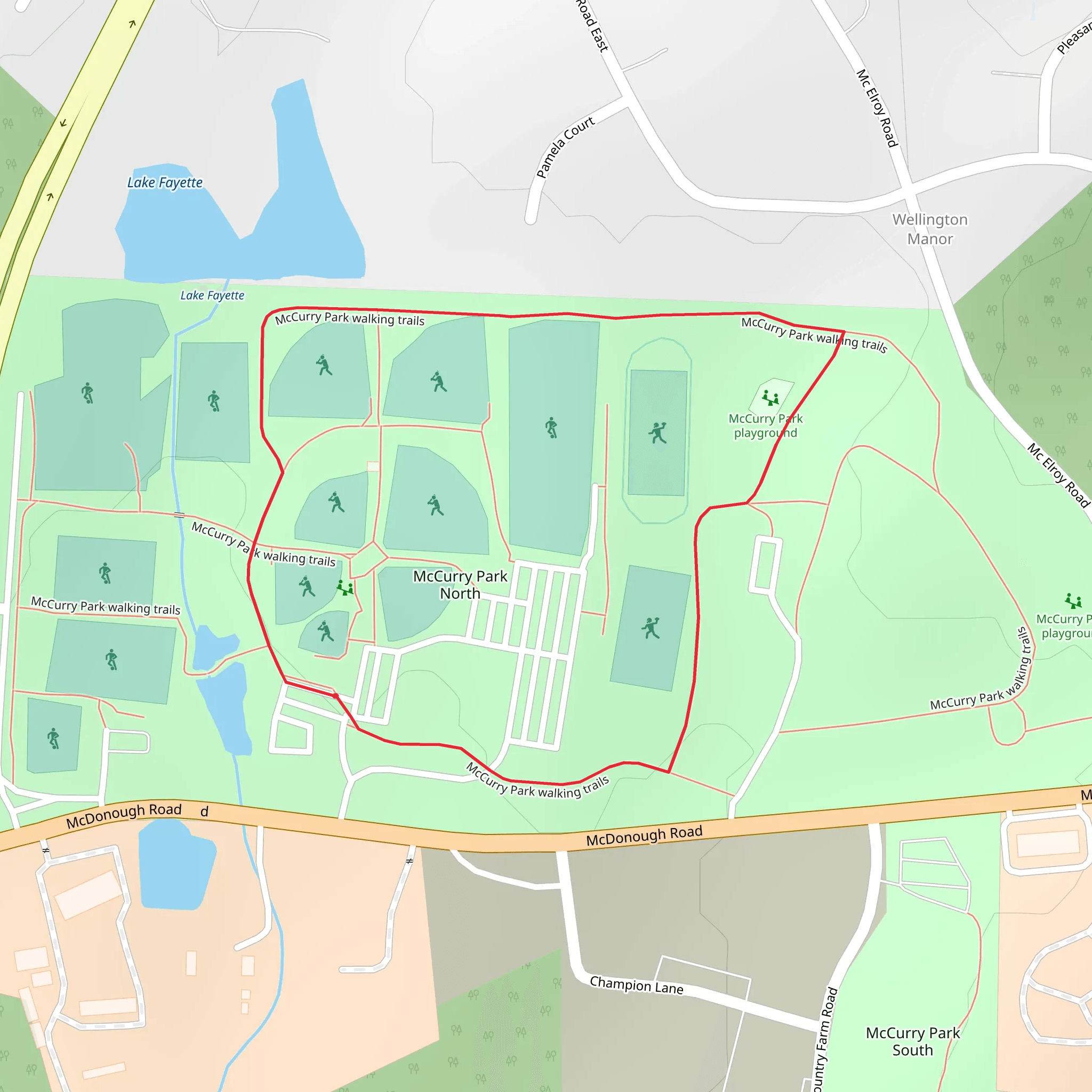 McCurry Park Loop Trail mobile static map