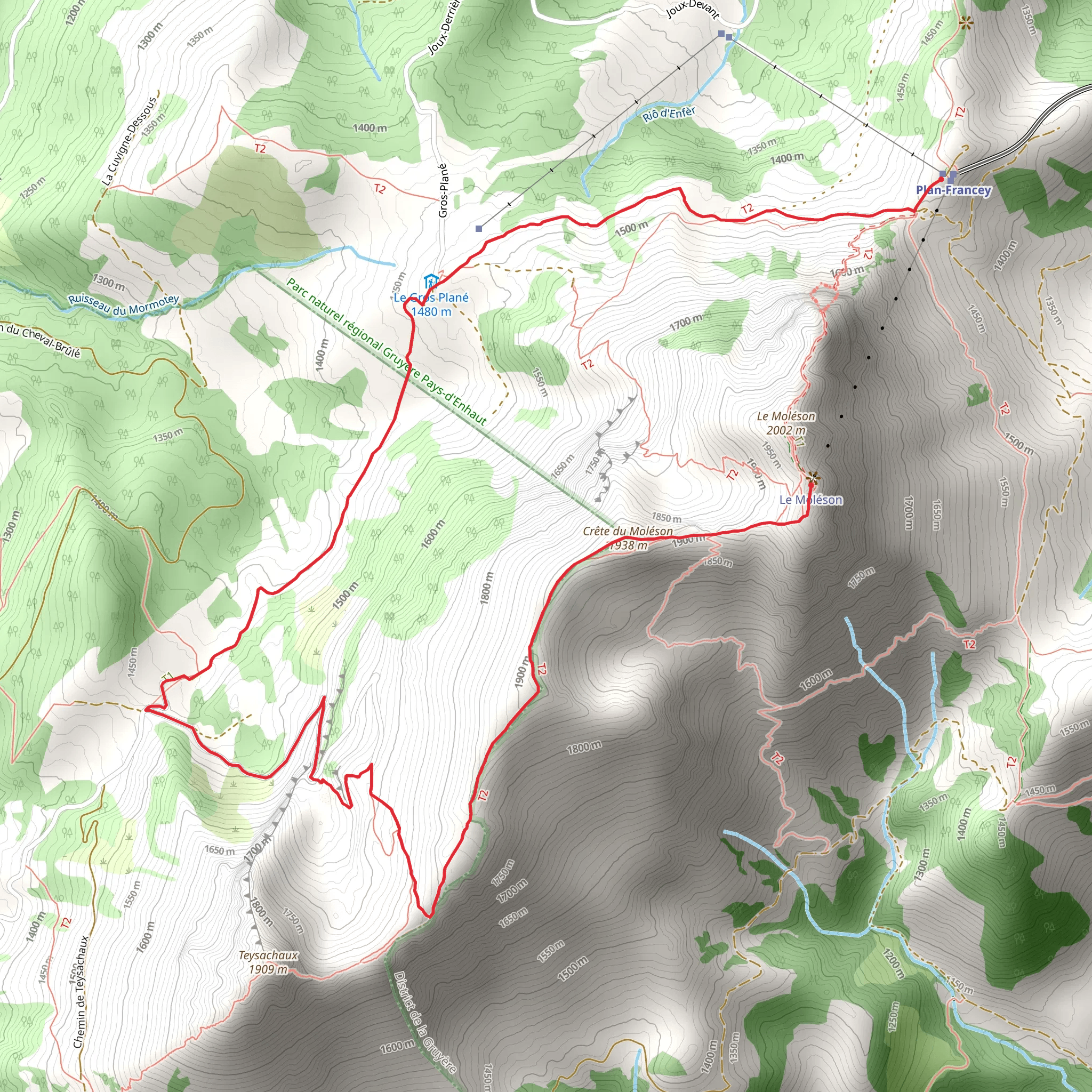 Sentier de la crête du Moléson mobile static map