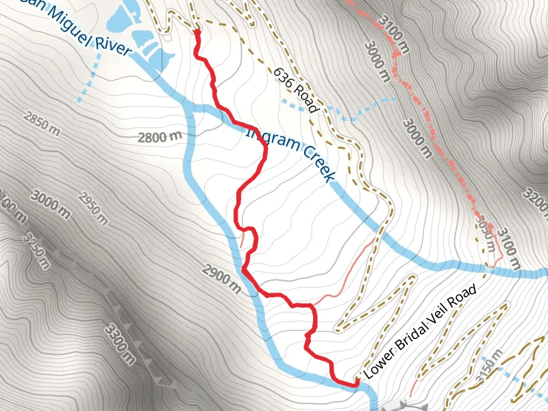 Walk beside Bridal Veil Creek