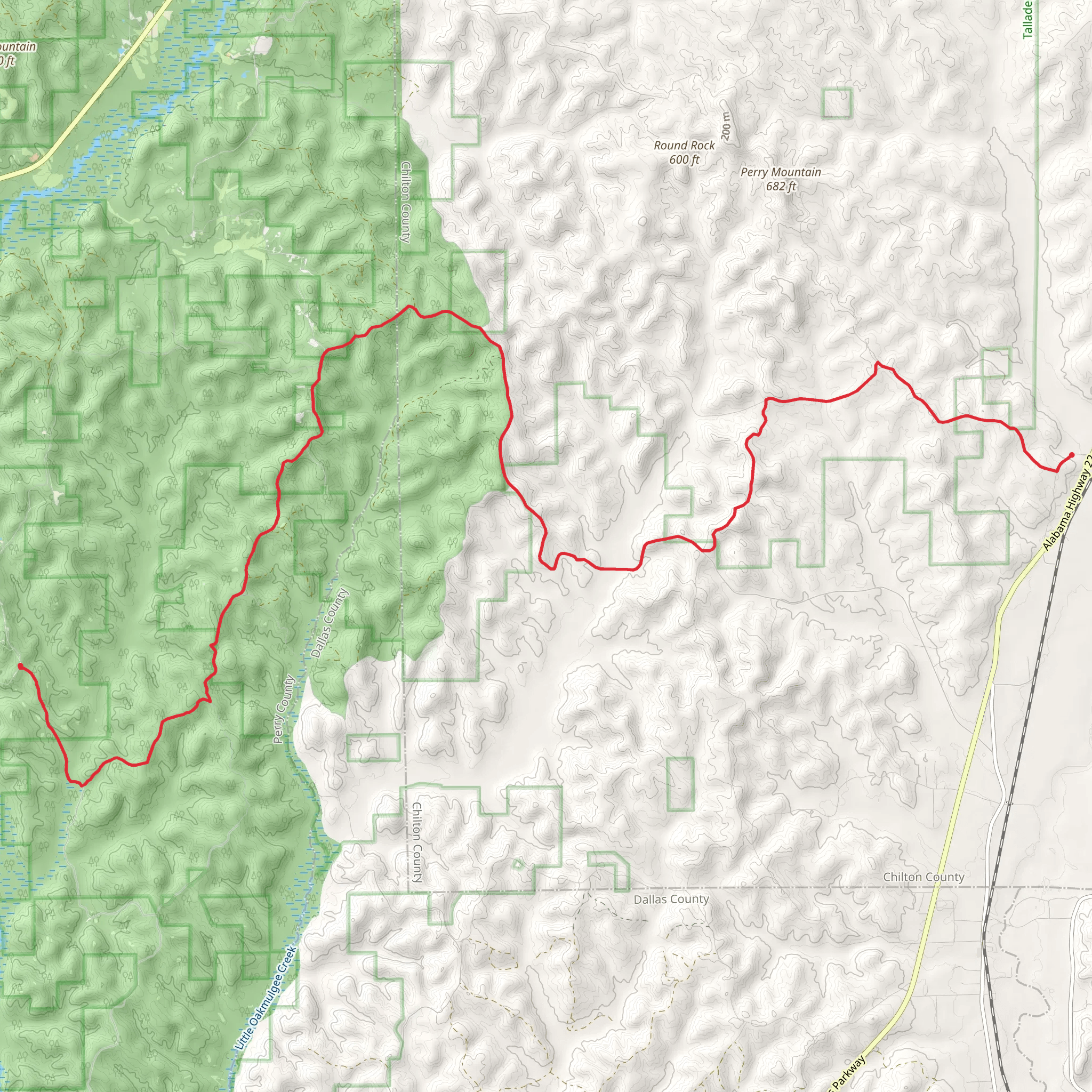 Dixie to Prior Creek Road mobile static map