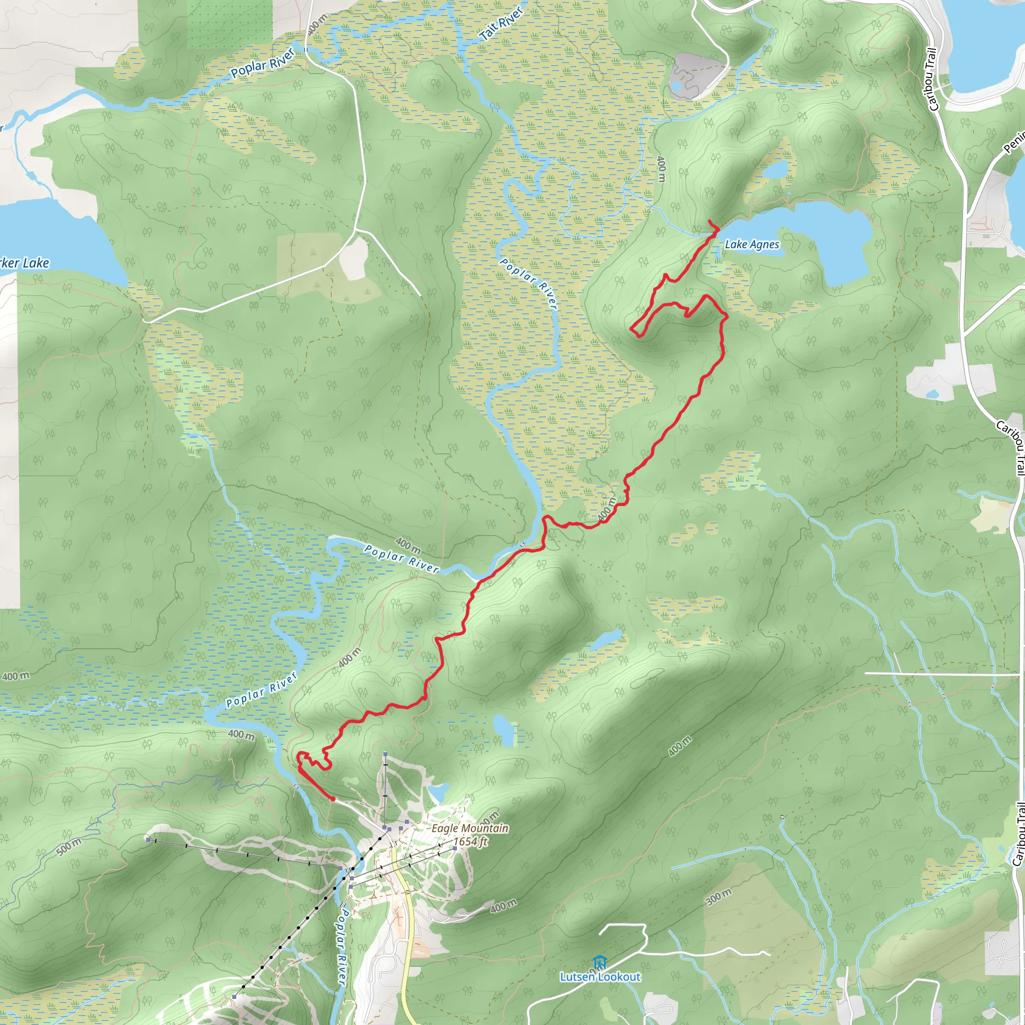 Lake Agnes and West Lake Agnes Camp via Superior Hiking Trail mobile static map