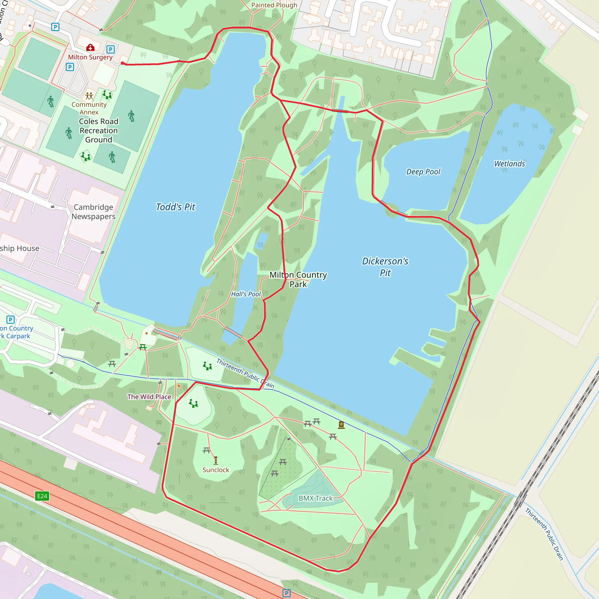 Dickerson's Pit Loop - Milton Country Park mobile static map