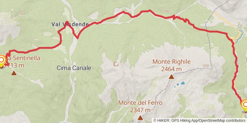 Camino Delle Dolomiti stage 19 Map