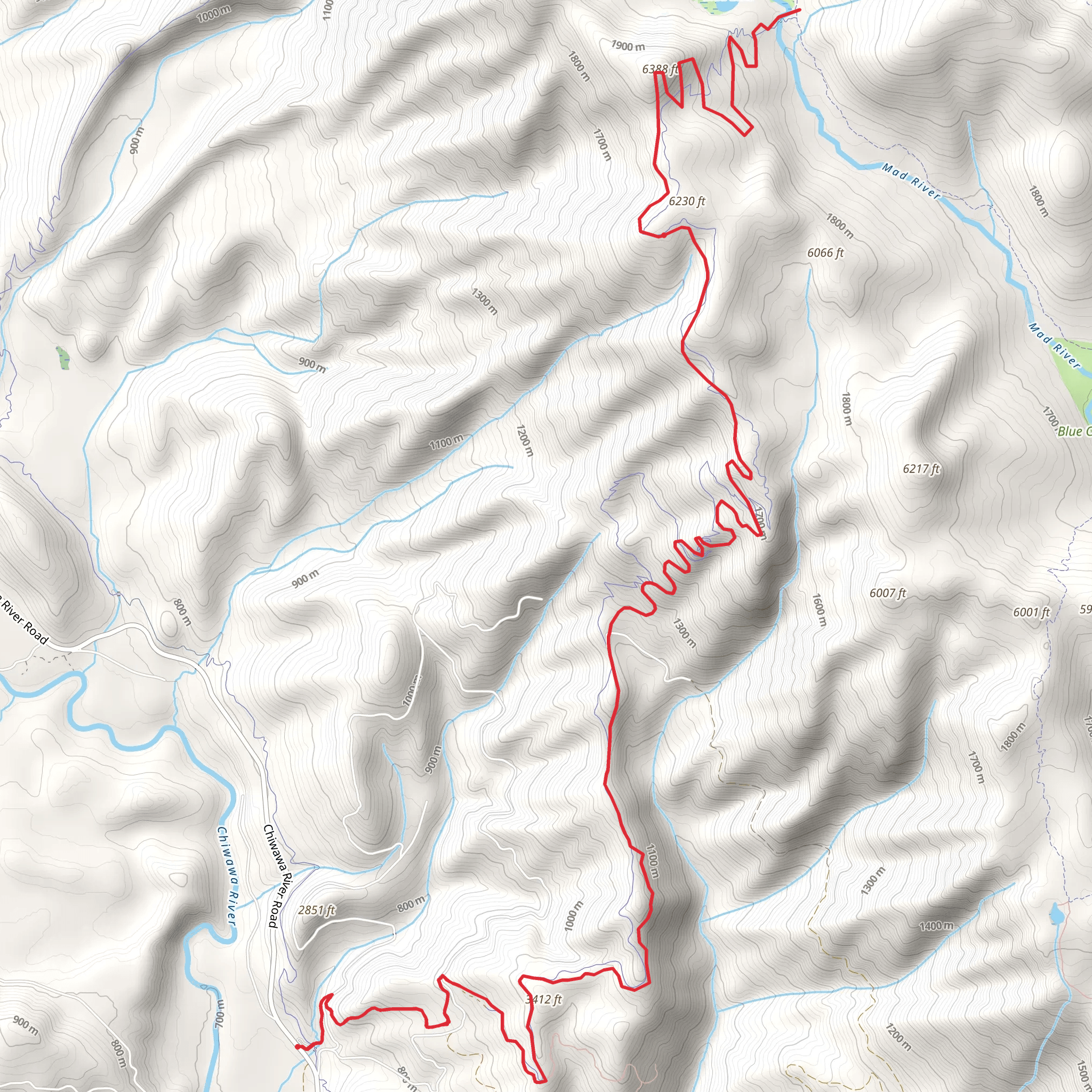 Alder Ridge - Mad River Trail mobile static map
