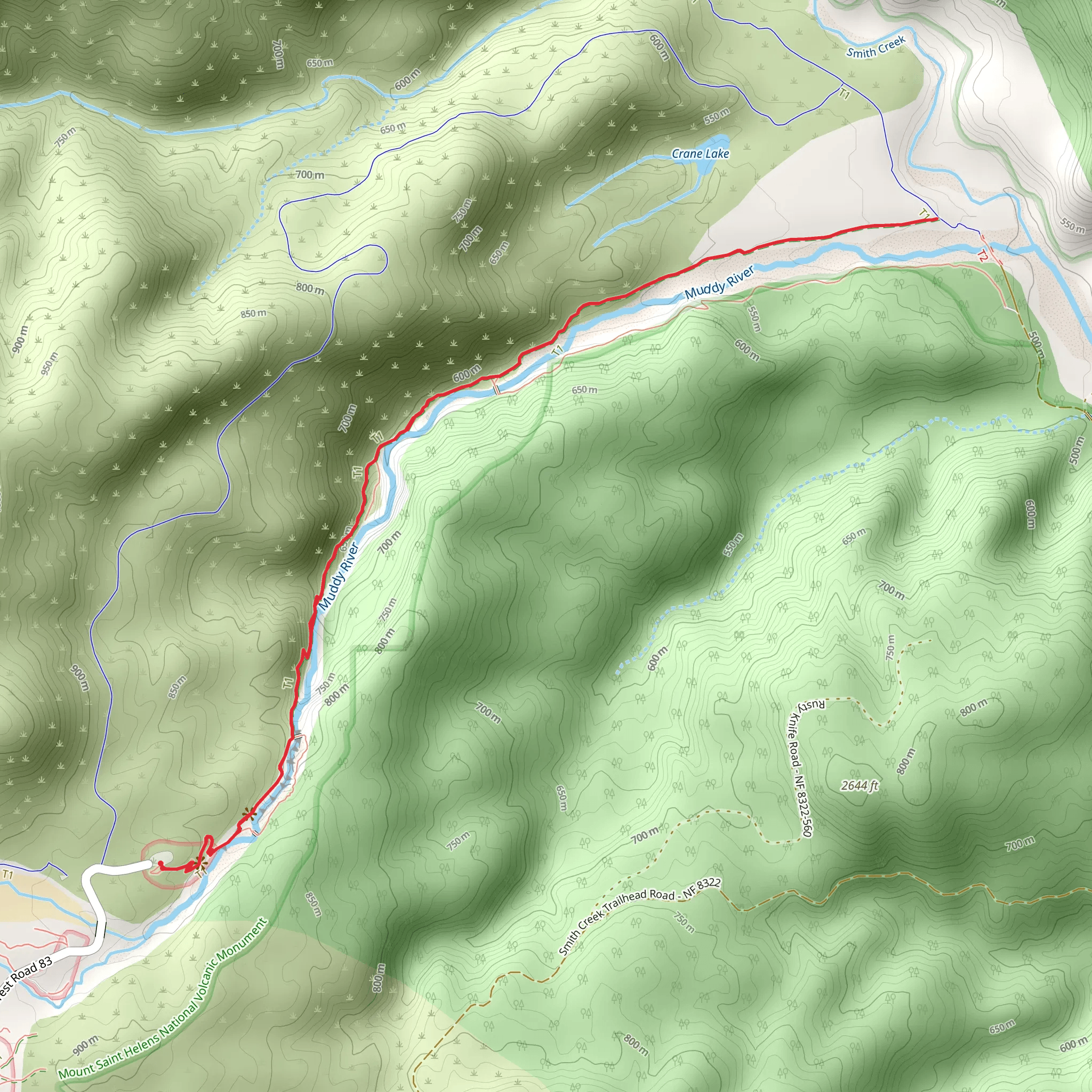 Lava Canyon Trail mobile static map