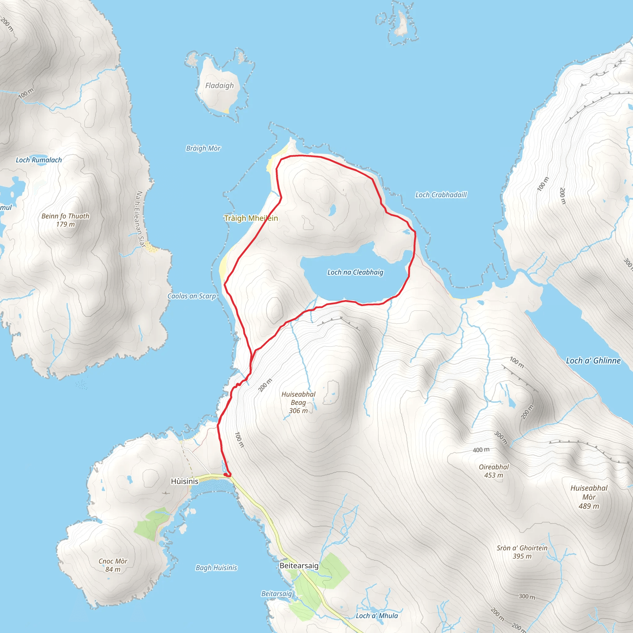 Loch na Cleabhaig Loop - Harris mobile static map